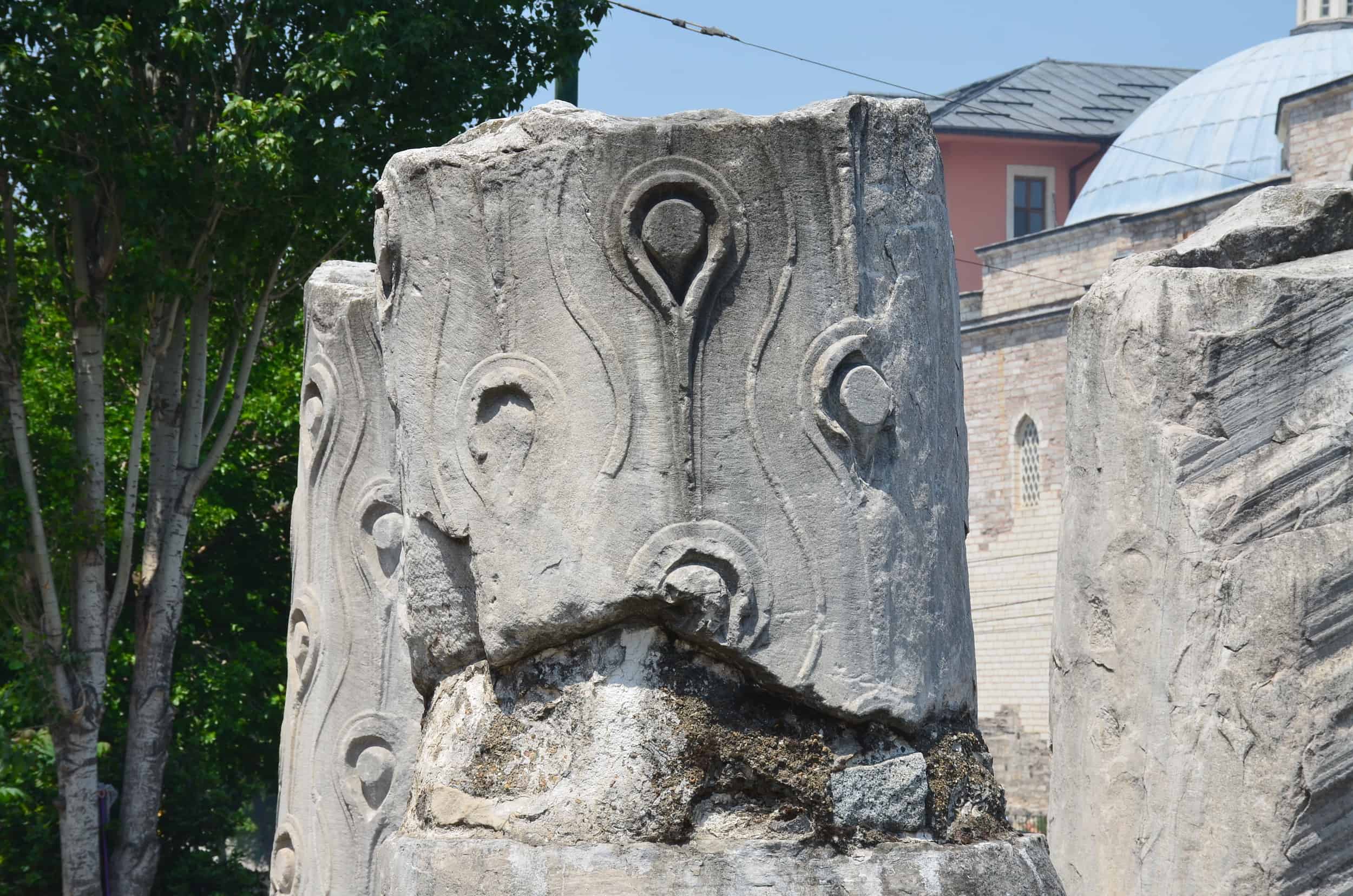 Column from the triumphal arch at the Forum of Theodosius at Beyazıt Square in Istanbul, Turkey
