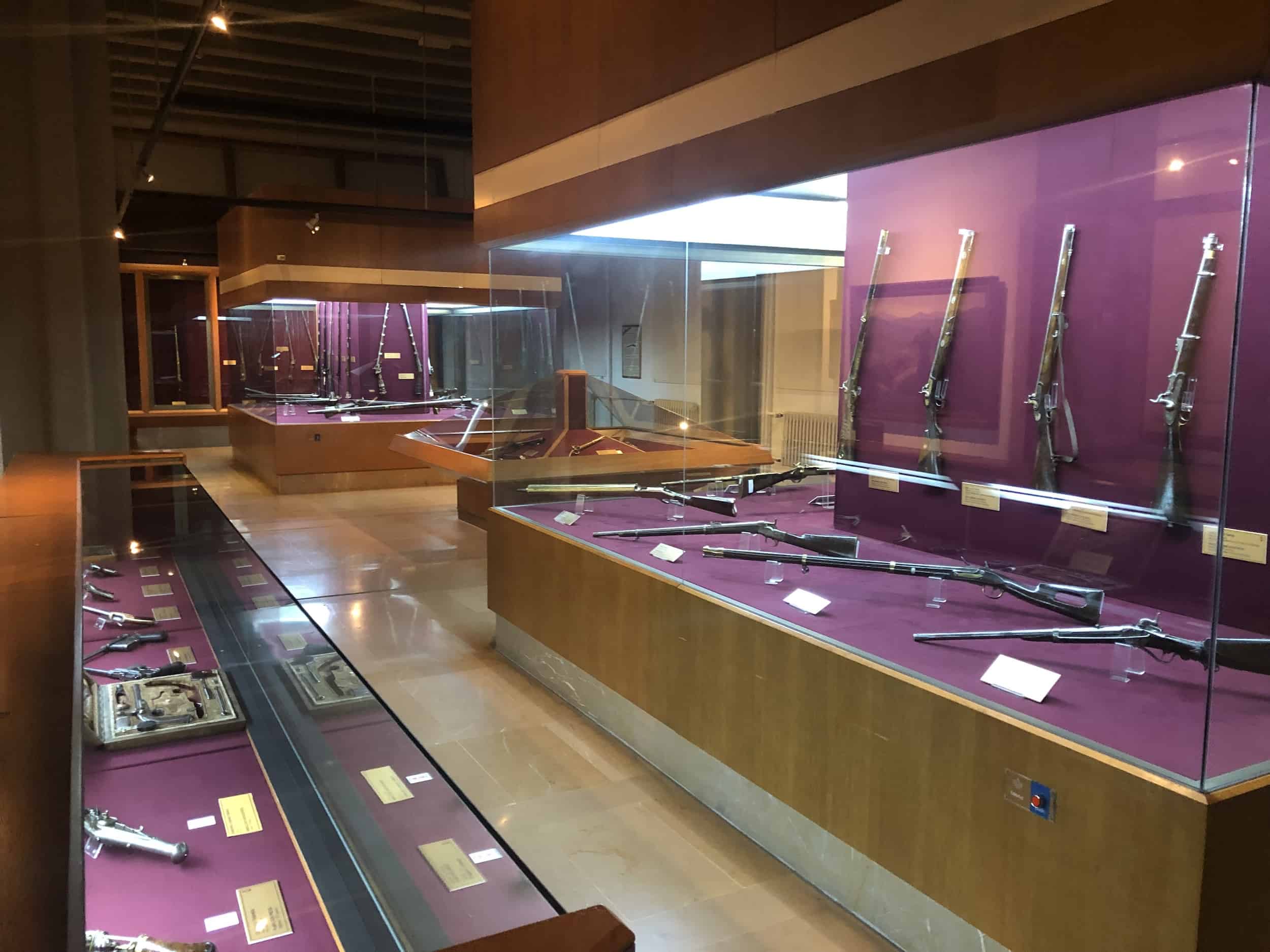 Firearms Hall 2 at the Harbiye Military Museum in Istanbul, Turkey
