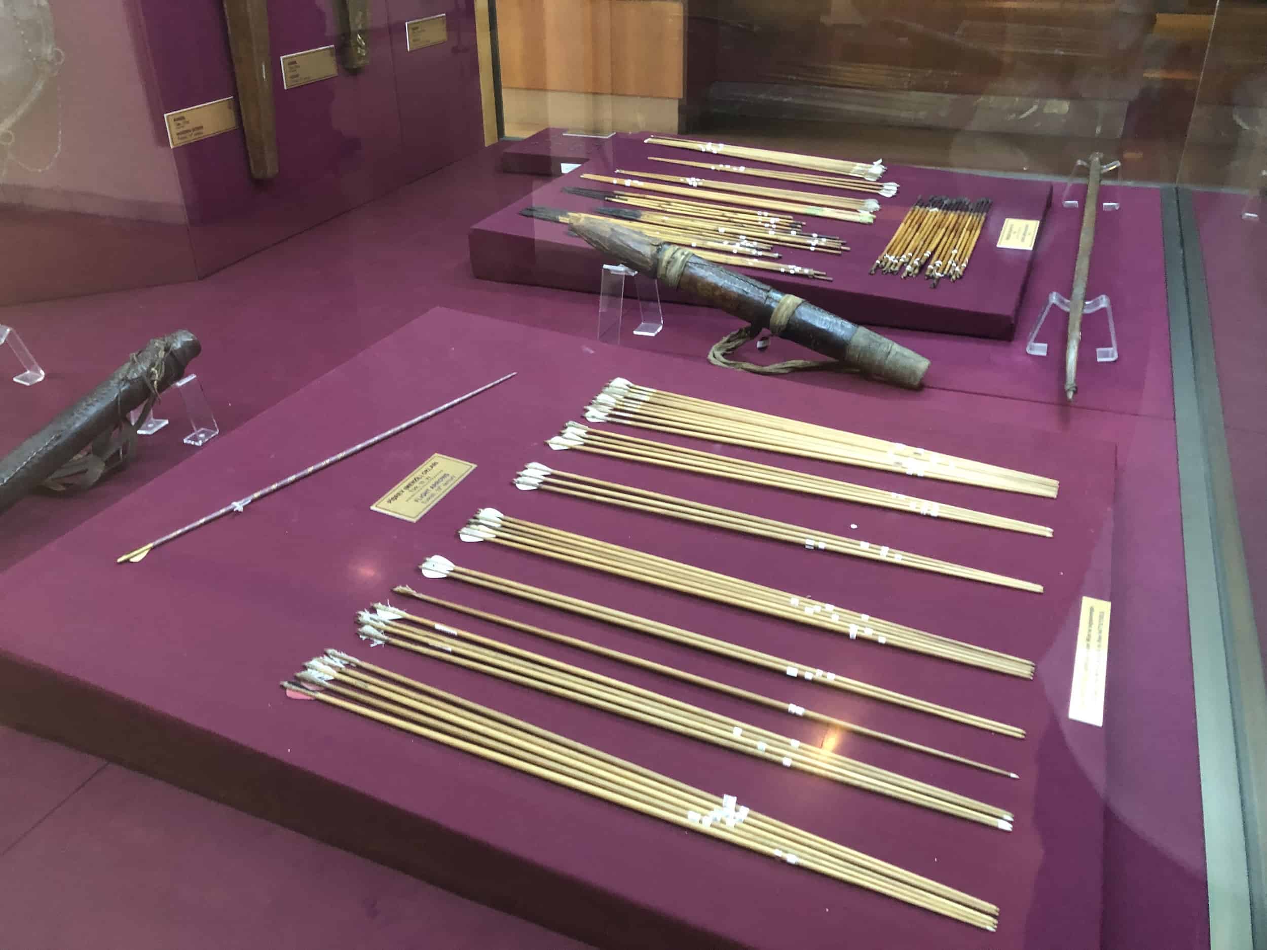Turkish arrows in the Cavalry and Archery Hall at the Harbiye Military Museum in Istanbul, Turkey
