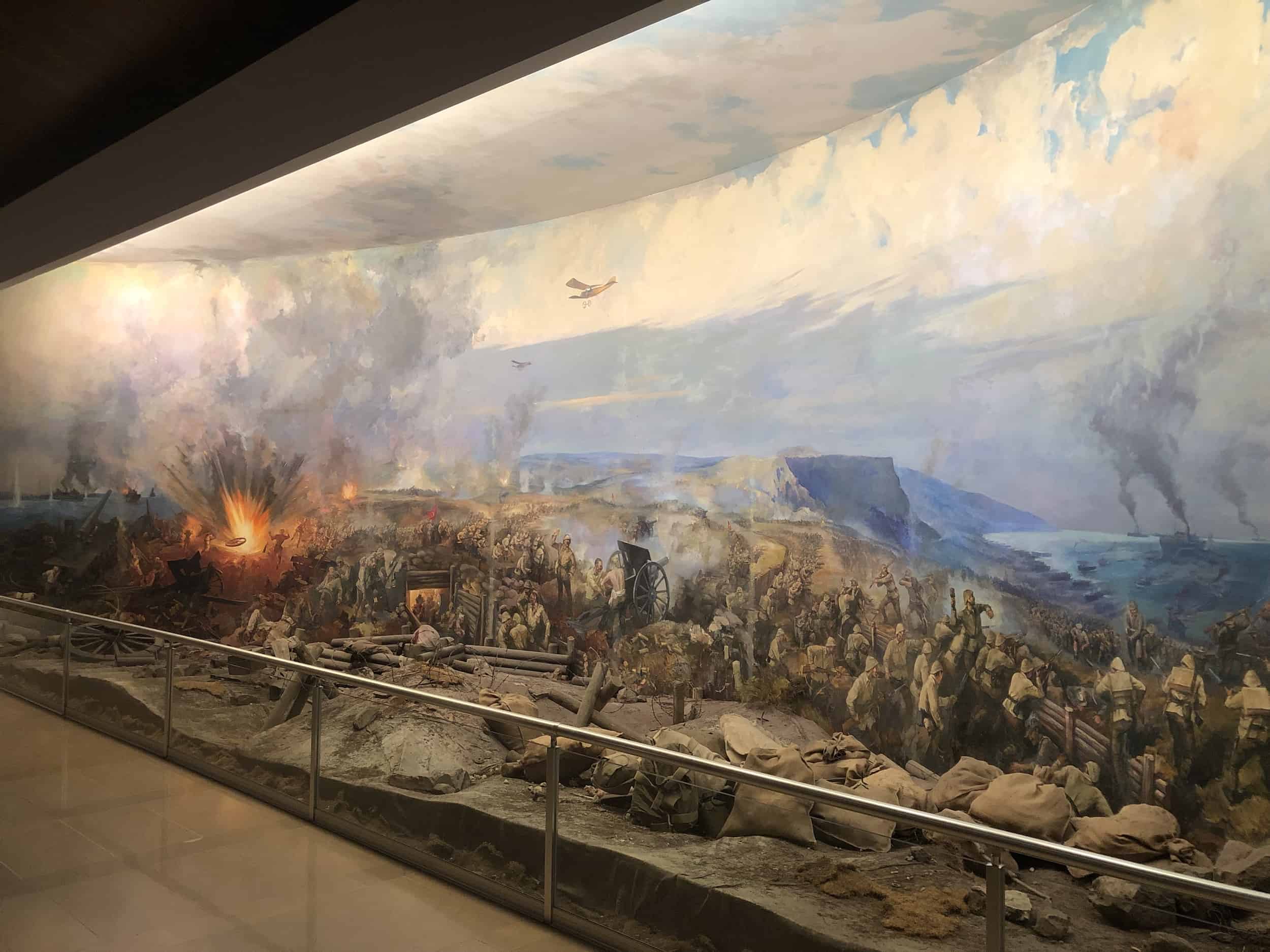 Diorama of the Gallipoli Campaign in the Battle of Dardanelles Hall at the Harbiye Military Museum in Istanbul, Turkey