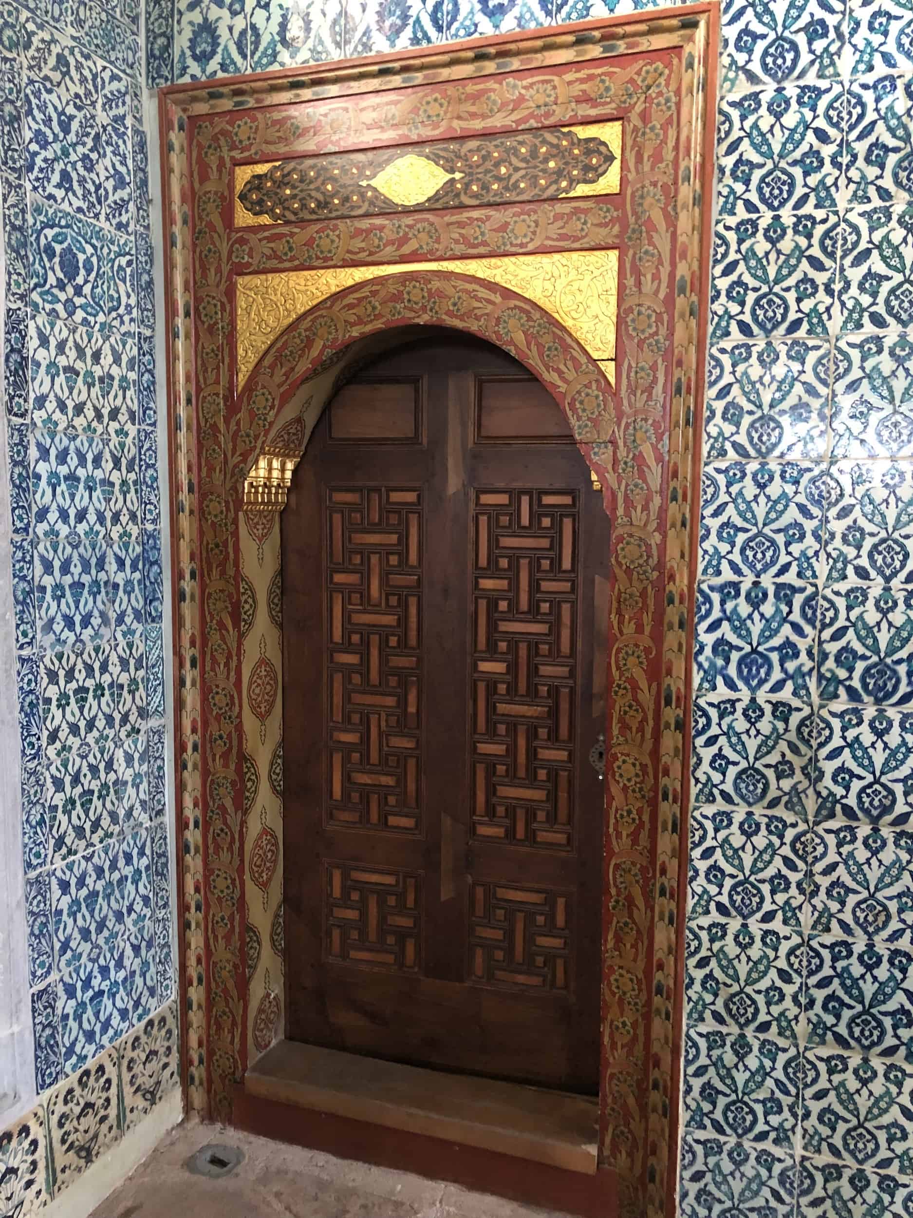 Door at the Sultan's Pavilion at the New Mosque in Eminönü, Istanbul, Turkey