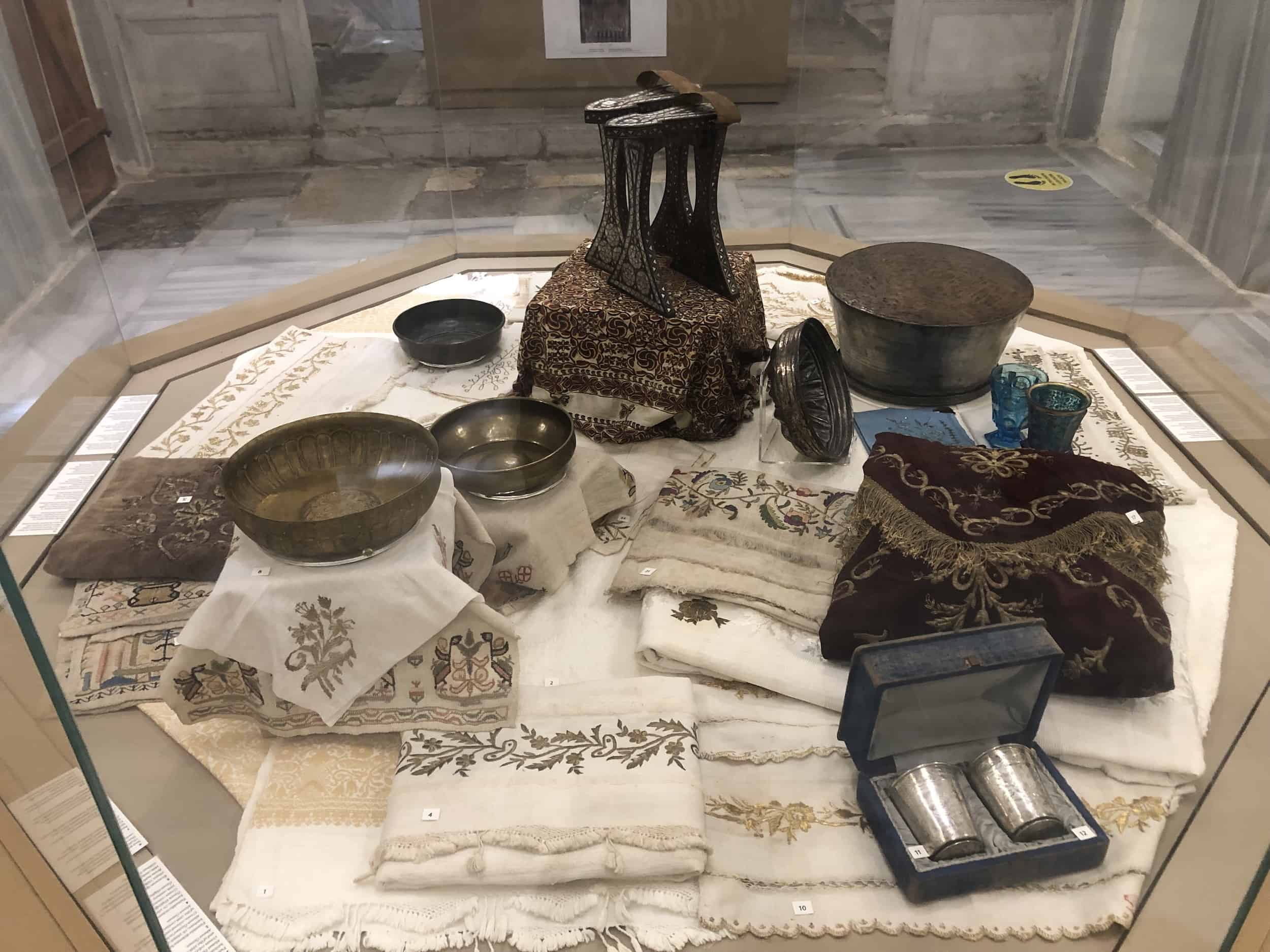 Ethnographic items in the women's hot room at the Bayezid II Hamam