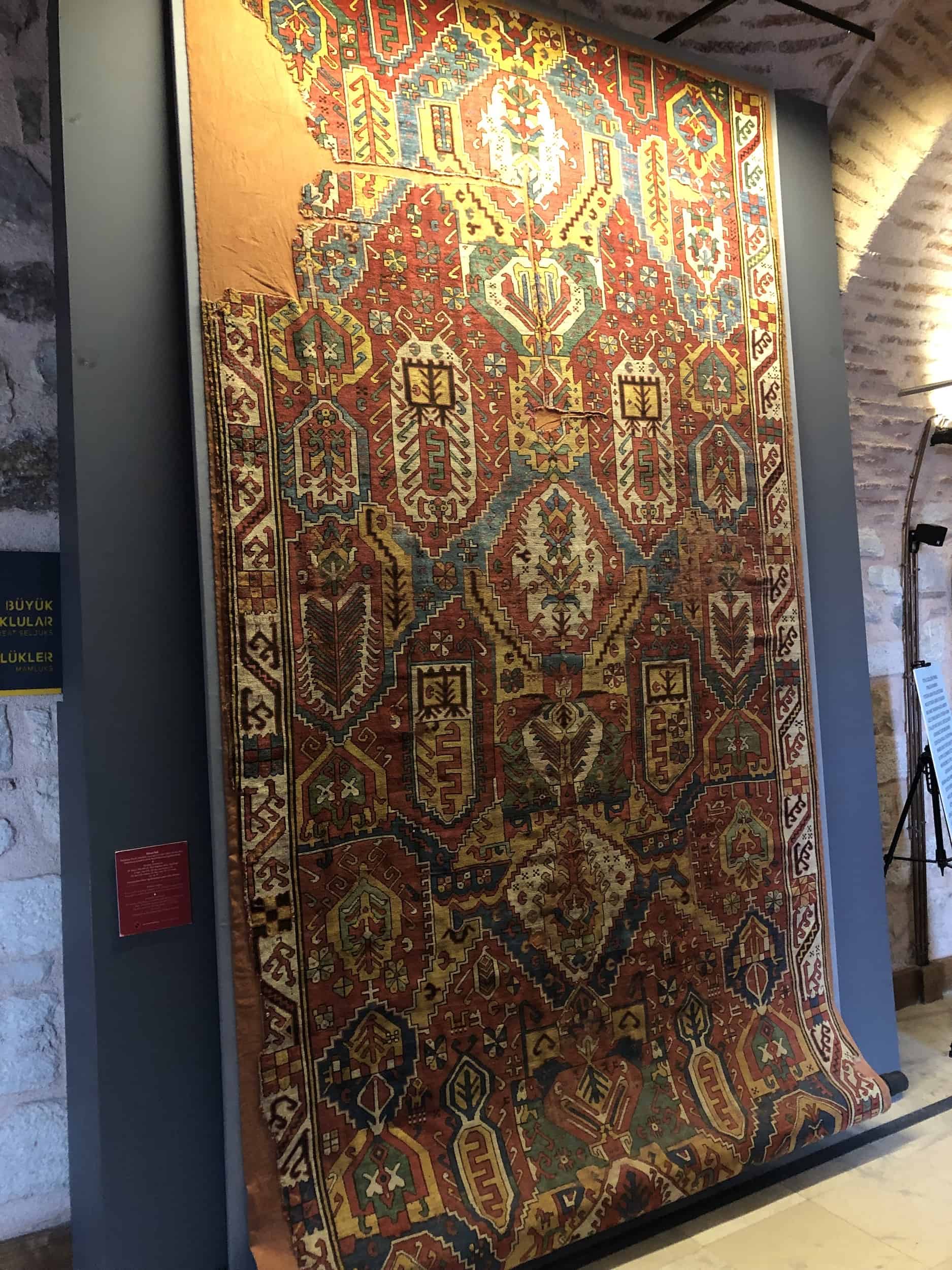 Seljuk carpet at the Museum of Turkish and Islamic Arts in Istanbul, Turkey
