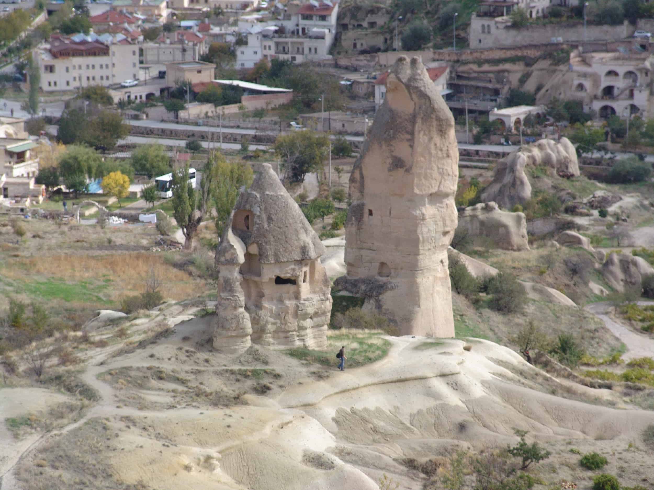 Fairy chimneys from Göreme Panorama in Cappadocia, Turkey