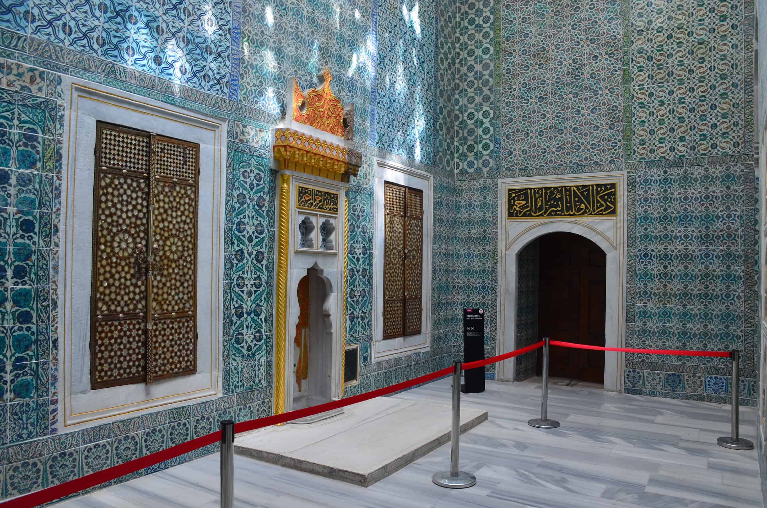 Hall with the Fountain in the Imperial Harem at Topkapi Palace in Istanbul, Turkey