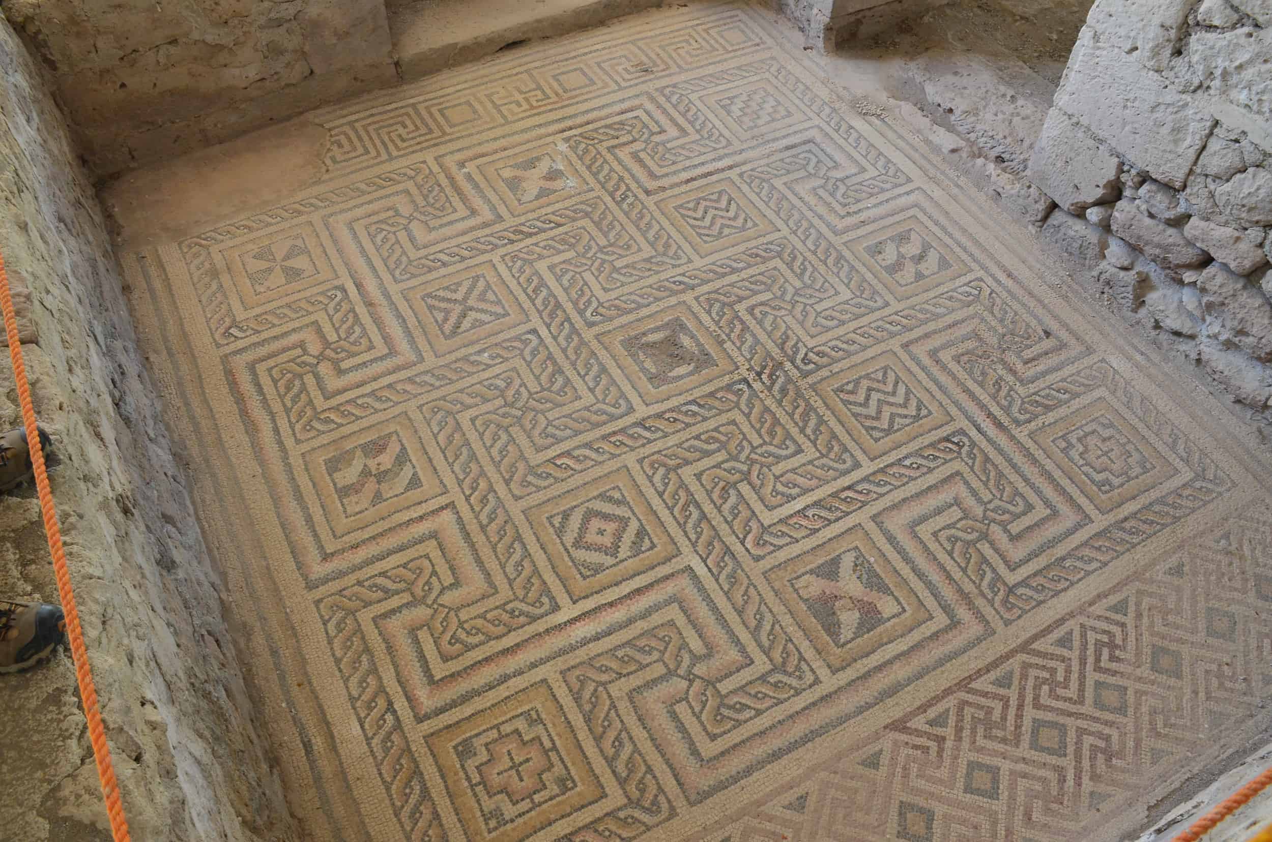 Mosaic in the second room in the council chamber at Sobesos in Cappadocia, Turkey