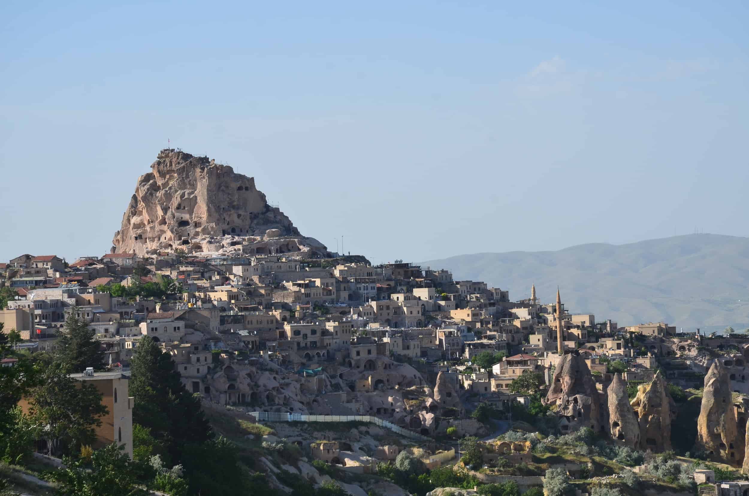 Üçhisar Castle from Pigeon Valley in Cappadocia, Turkey