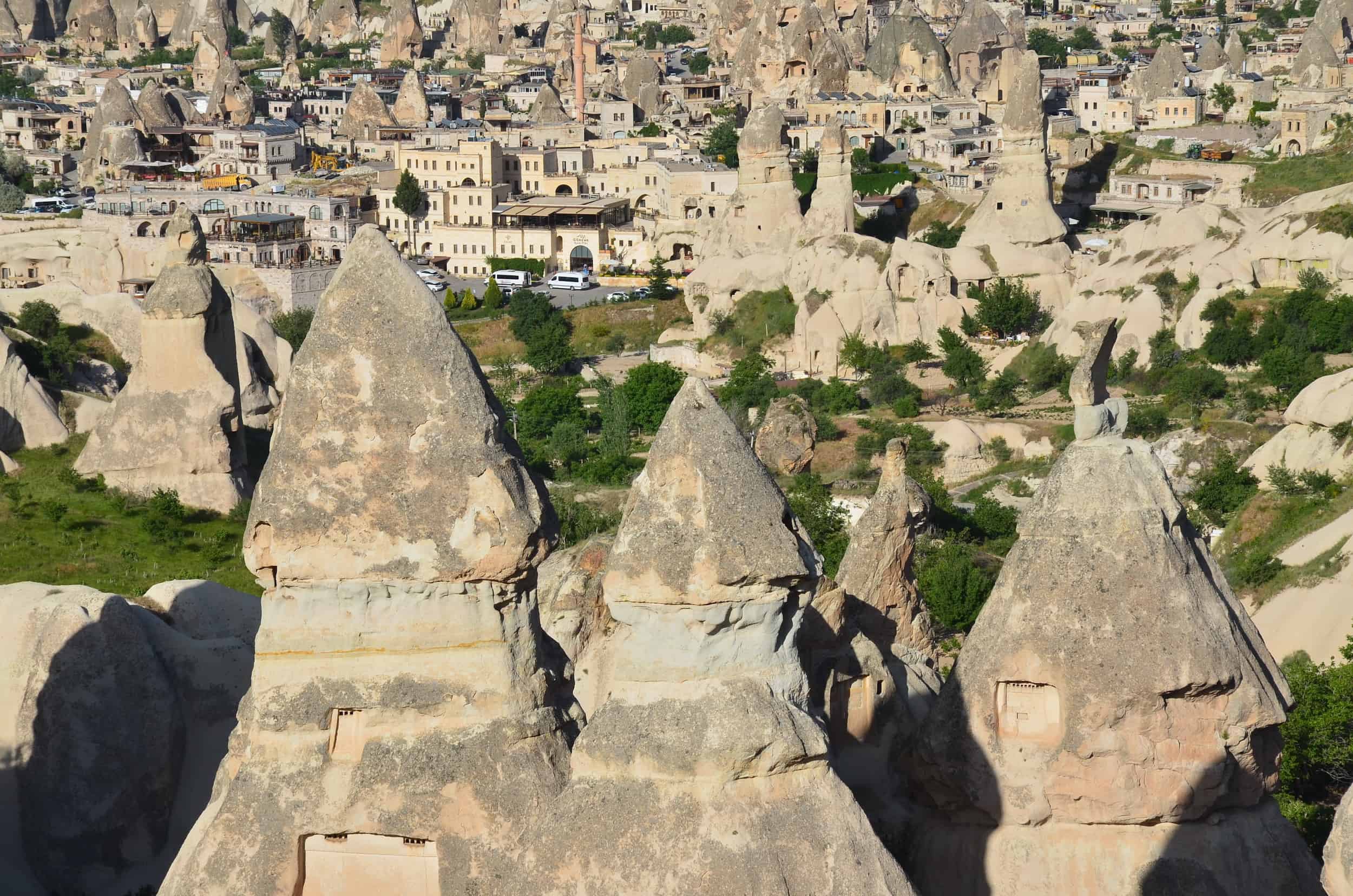 Fairy chimneys from Göreme Panorama in Cappadocia, Turkey