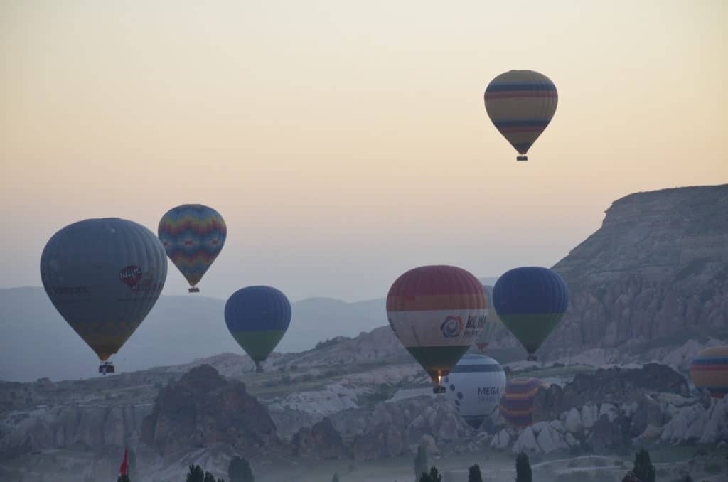 Balloons over Göreme in Cappadocia, Turkey