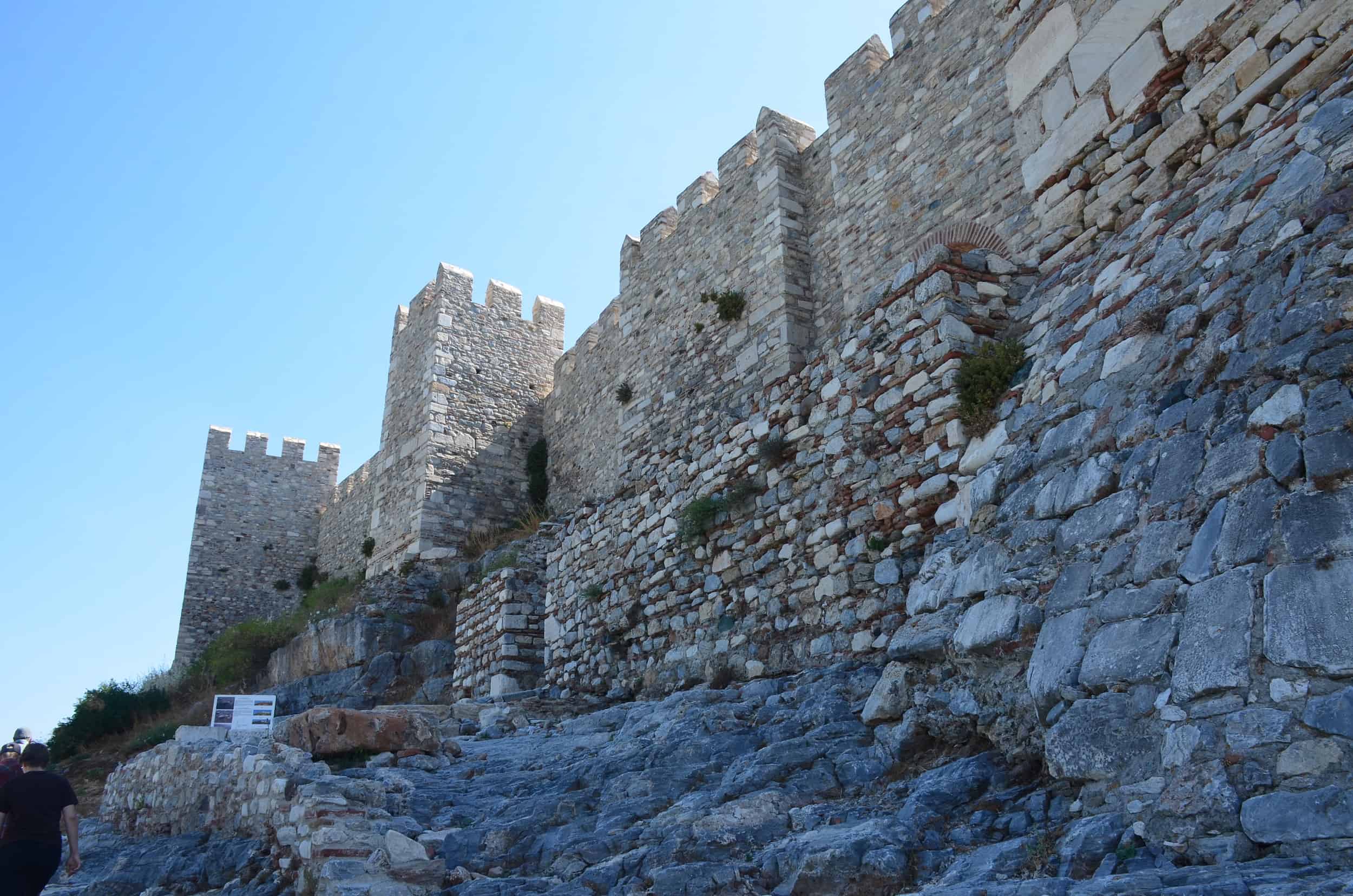 Walls on the west side at Ayasuluk Castle in Selçuk, Turkey