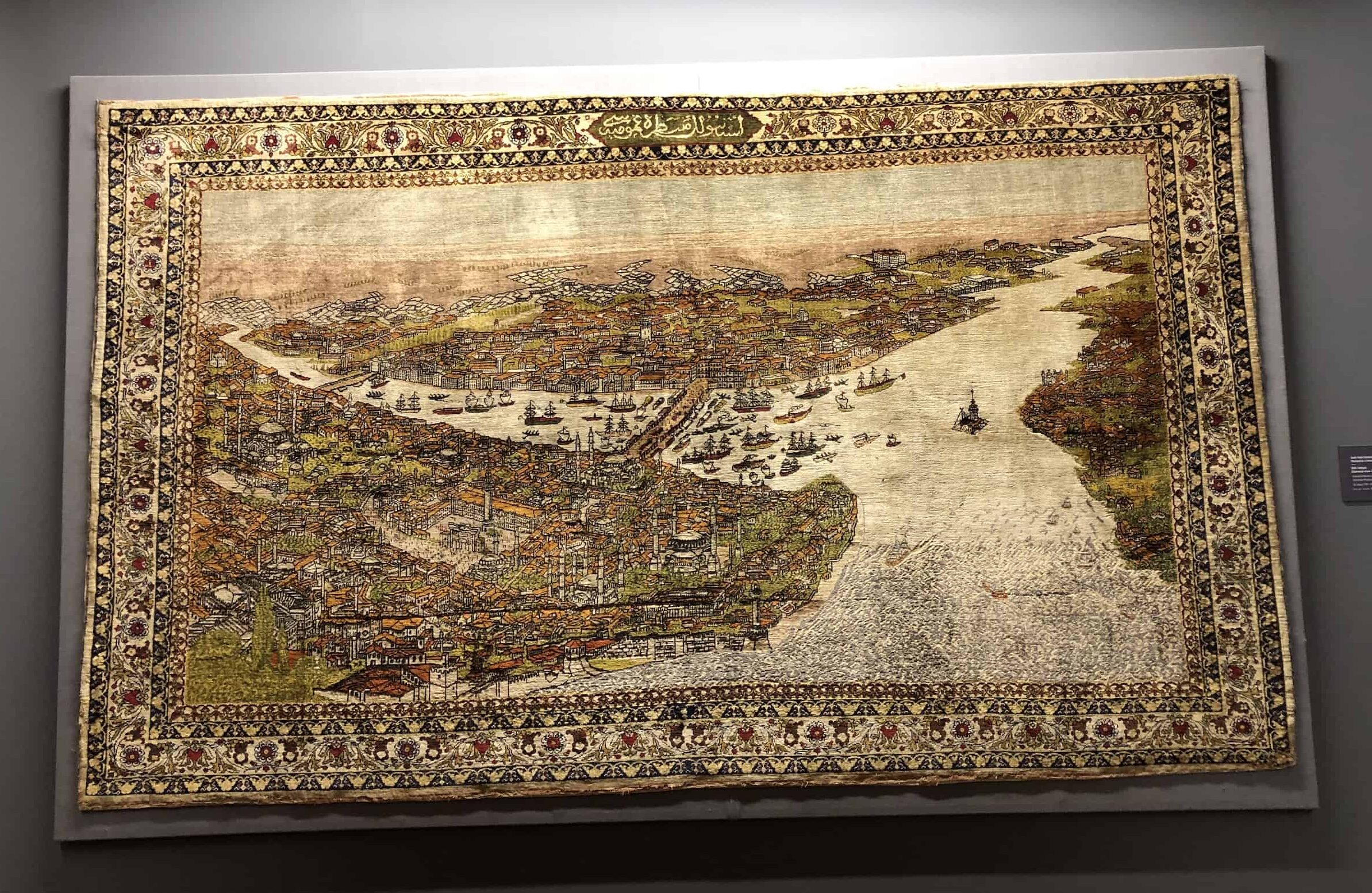 Silk carpet depicting Constantinople
