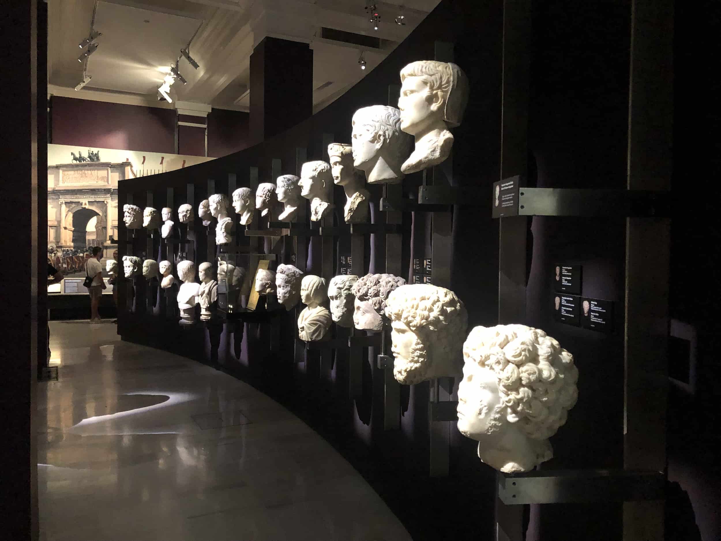 Statue heads at the Istanbul Archaeology Museum in Istanbul, Turkey