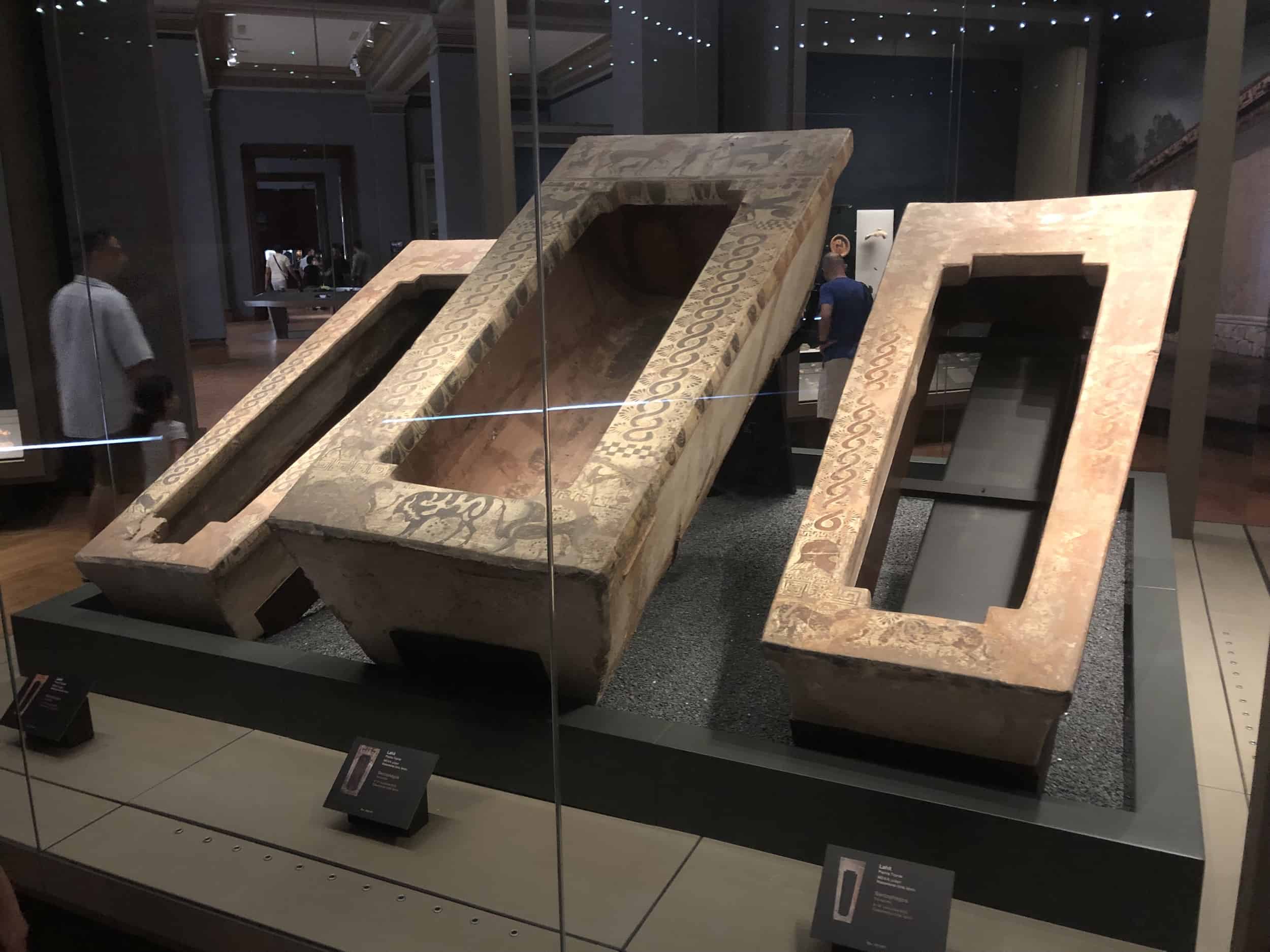 Klazomenian sarcophagi at the Istanbul Archaeology Museum in Istanbul, Turkey
