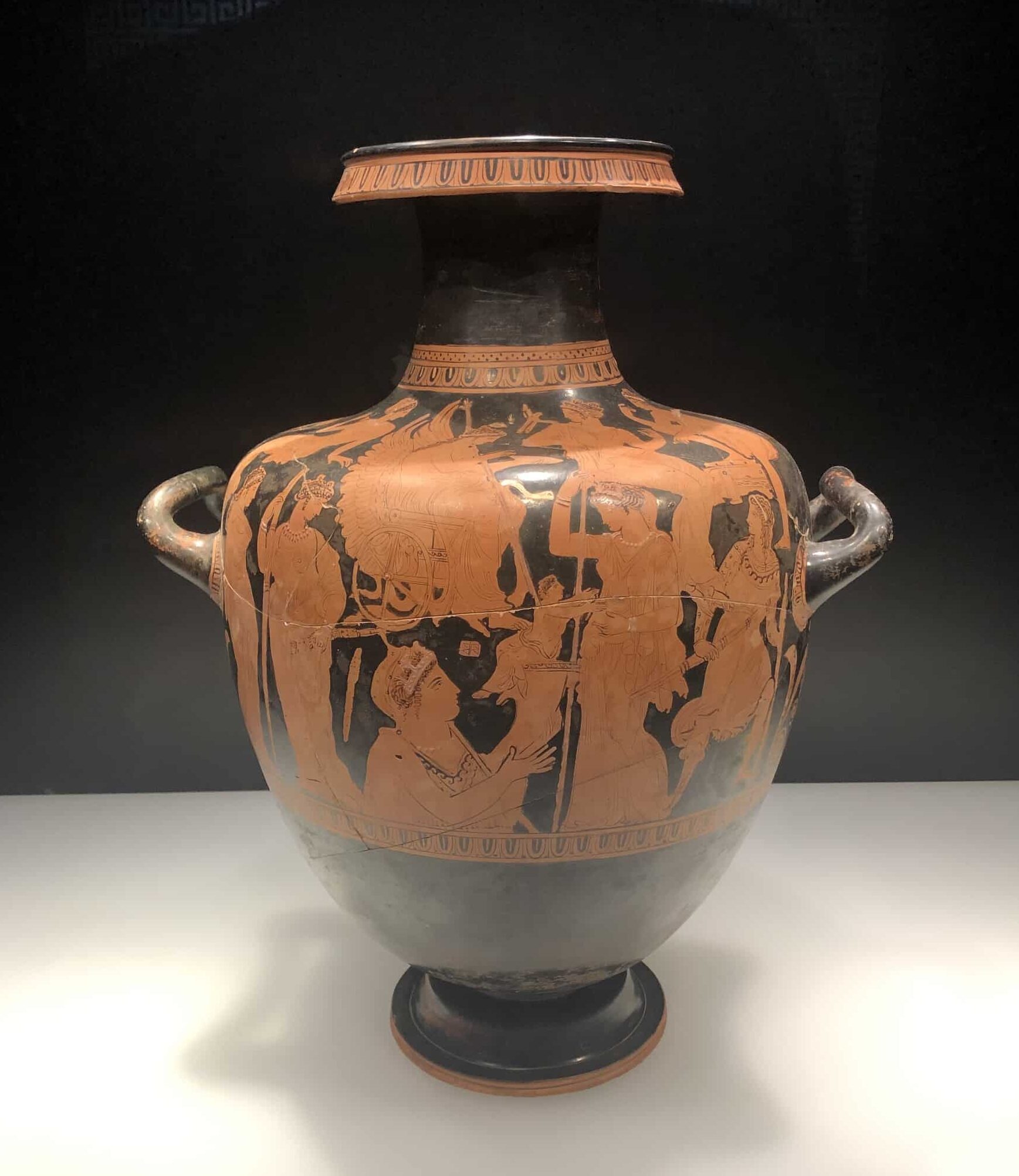 Hydria; terracotta; 5th-4th century BC; Rhodes, Greece at the Istanbul Archaeology Museum in Istanbul, Turkey