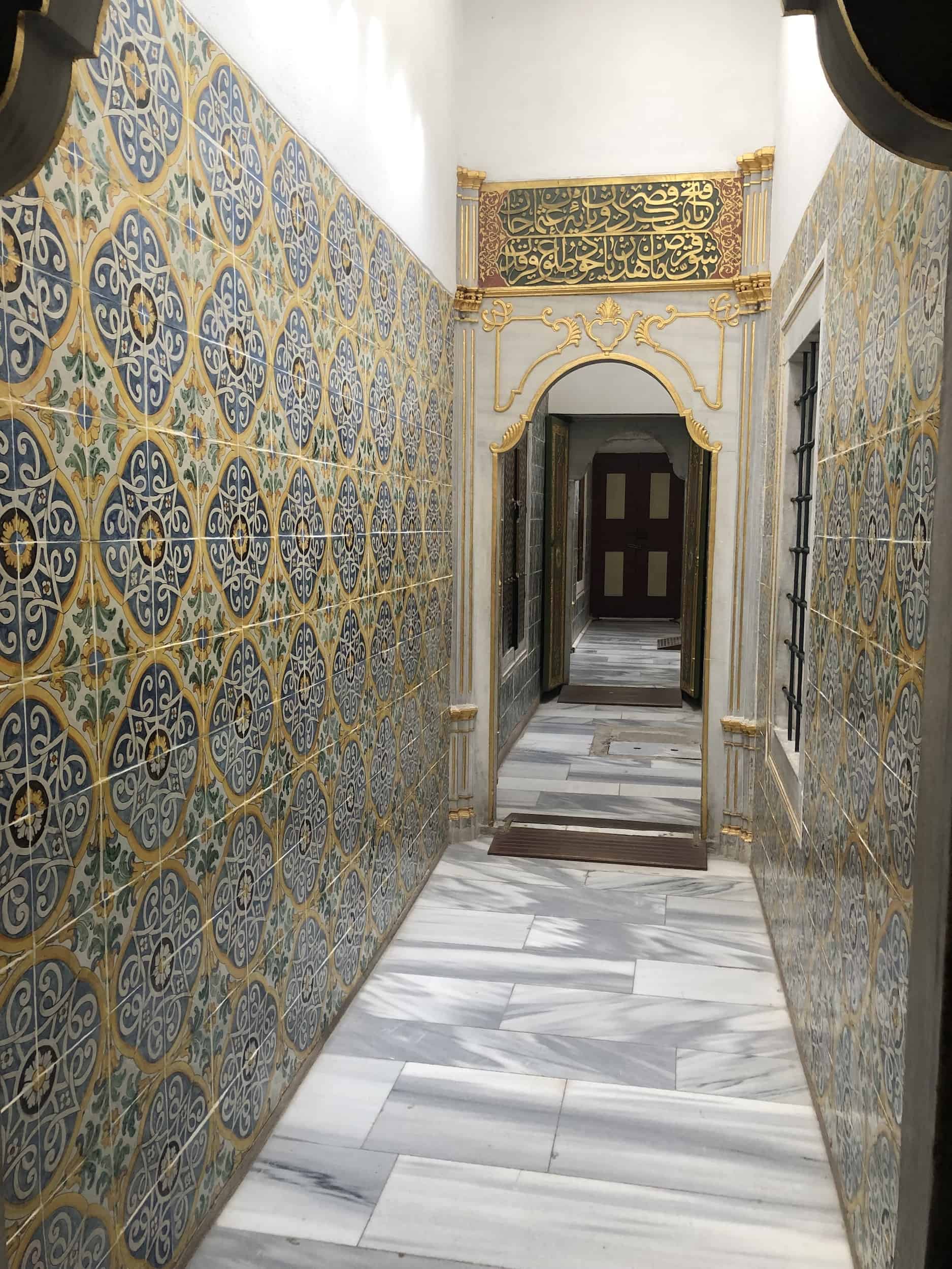 Tiled corridor in the Baths of the Sultan and Queen Mother in the Imperial Harem at Topkapi Palace in Istanbul, Turkey