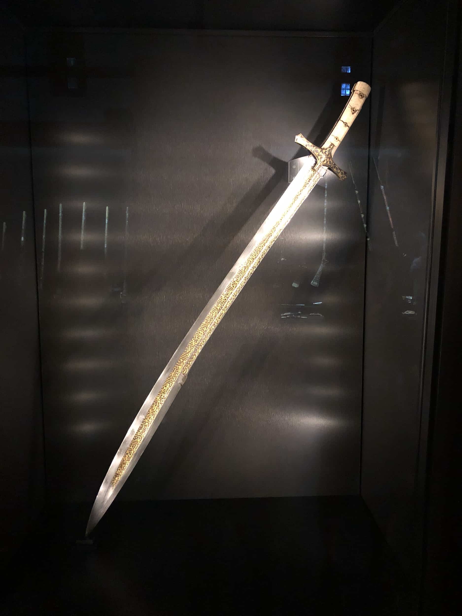 Sword belonging to Sultan Mehmed II; Ottoman; 2nd half of the 15th century in the weapons collection at Topkapi Palace in Istanbul, Turkey