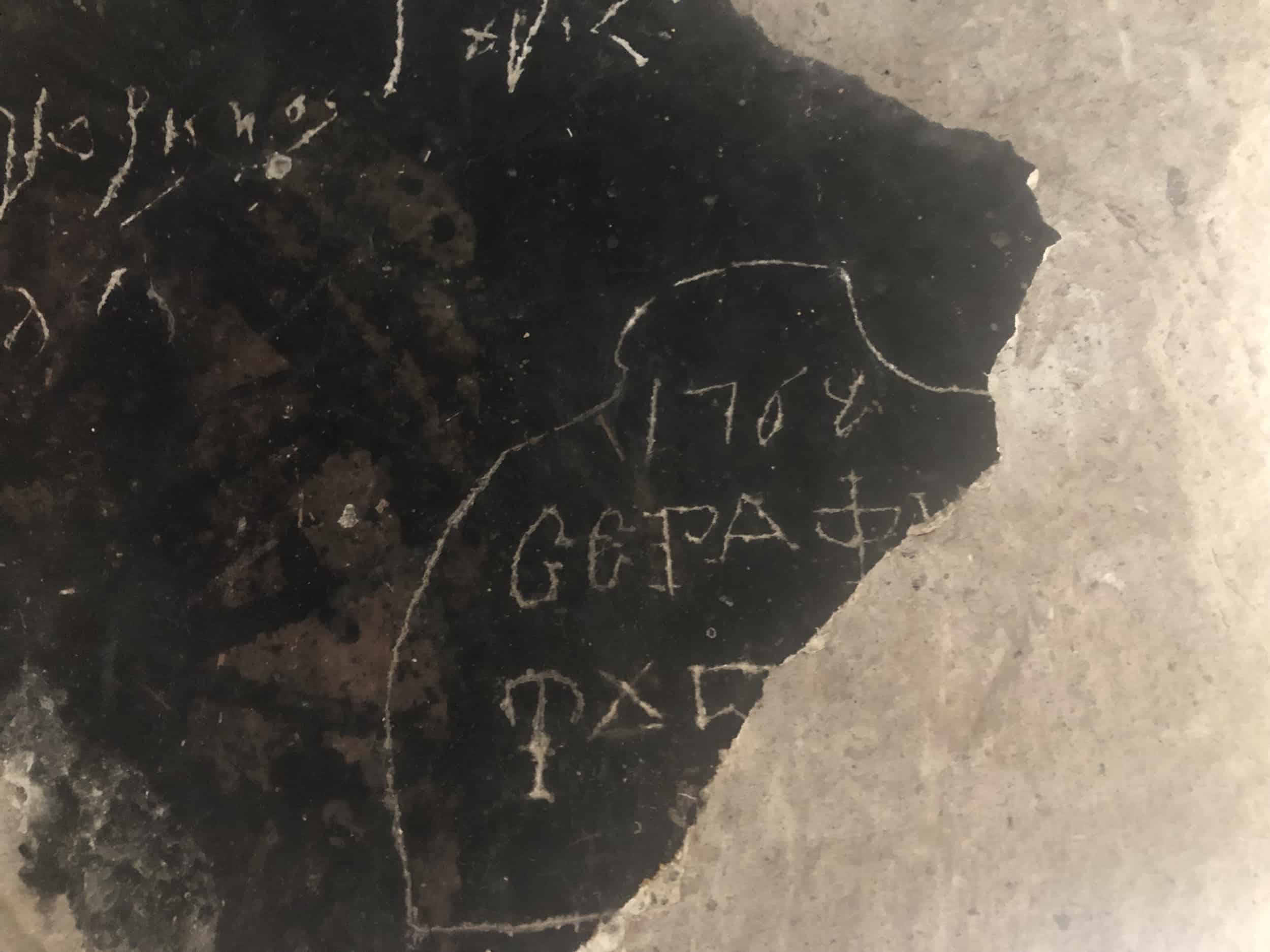 Graffiti in Greek written in 1768