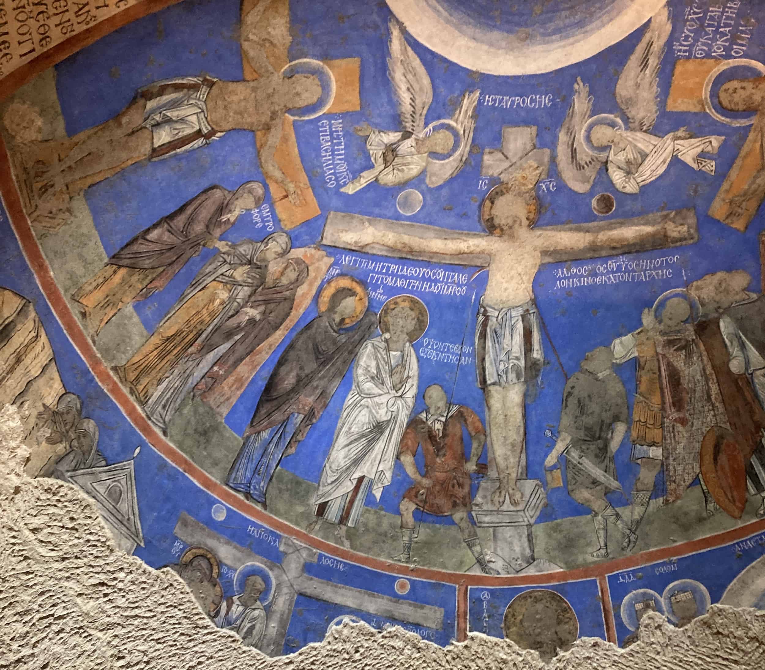 Crucifixion in the apse at Buckle Church at Göreme Open Air Museum in Cappadocia, Turkey