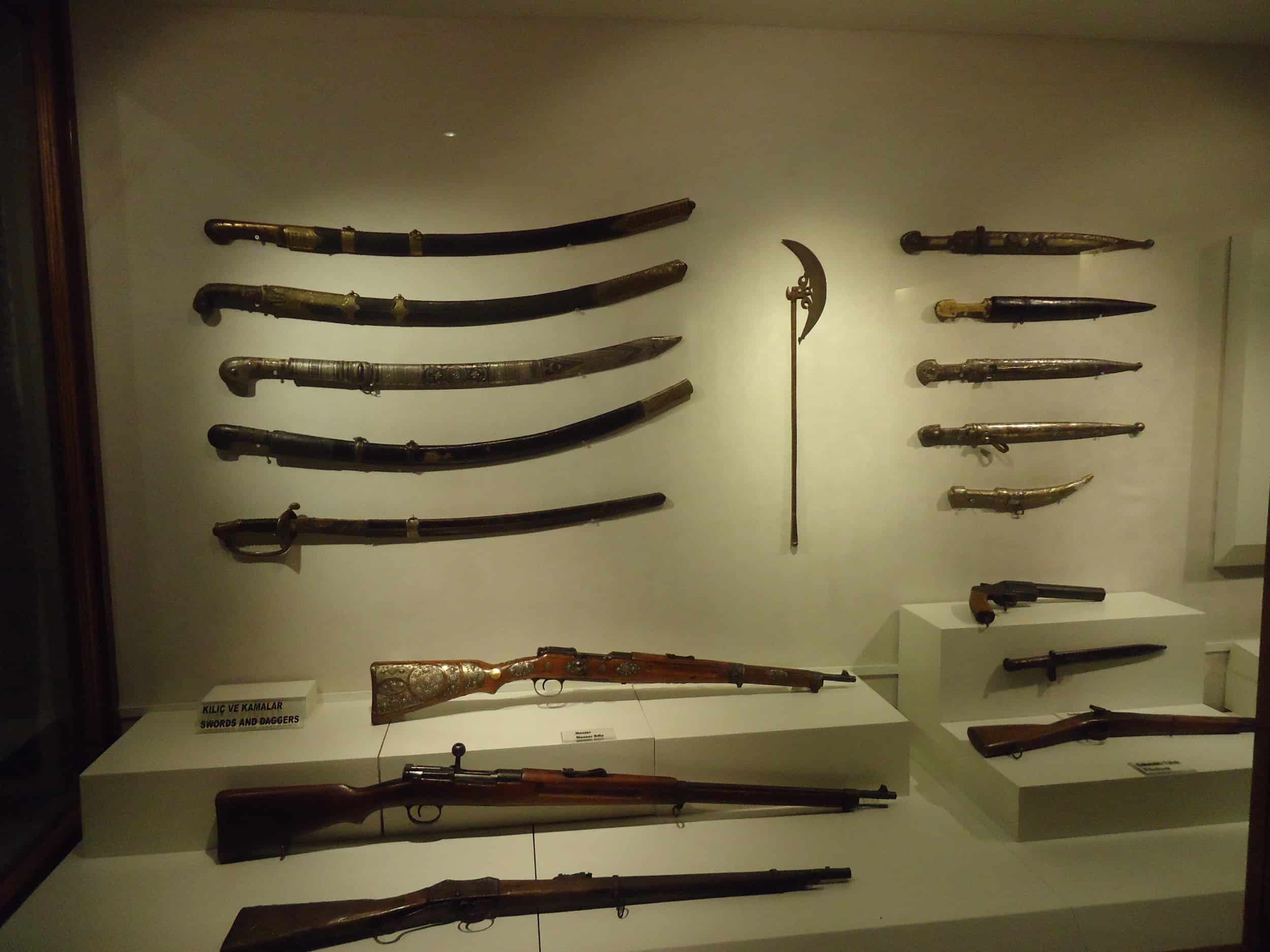 Weapons at the Bergama Museum in Bergama, Turkey