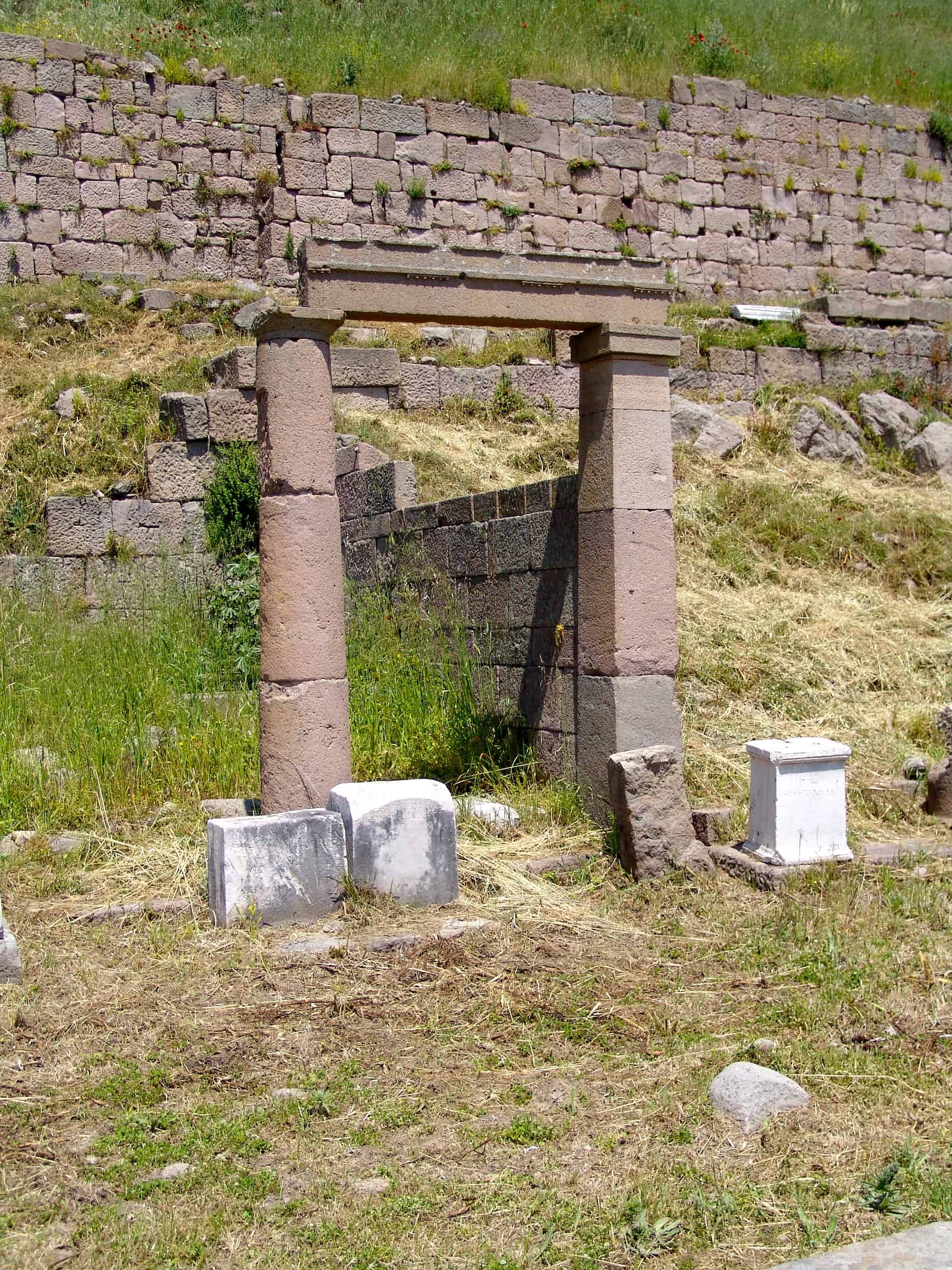 Two re-erected columns of the north stoa of the Sanctuary of Demeter