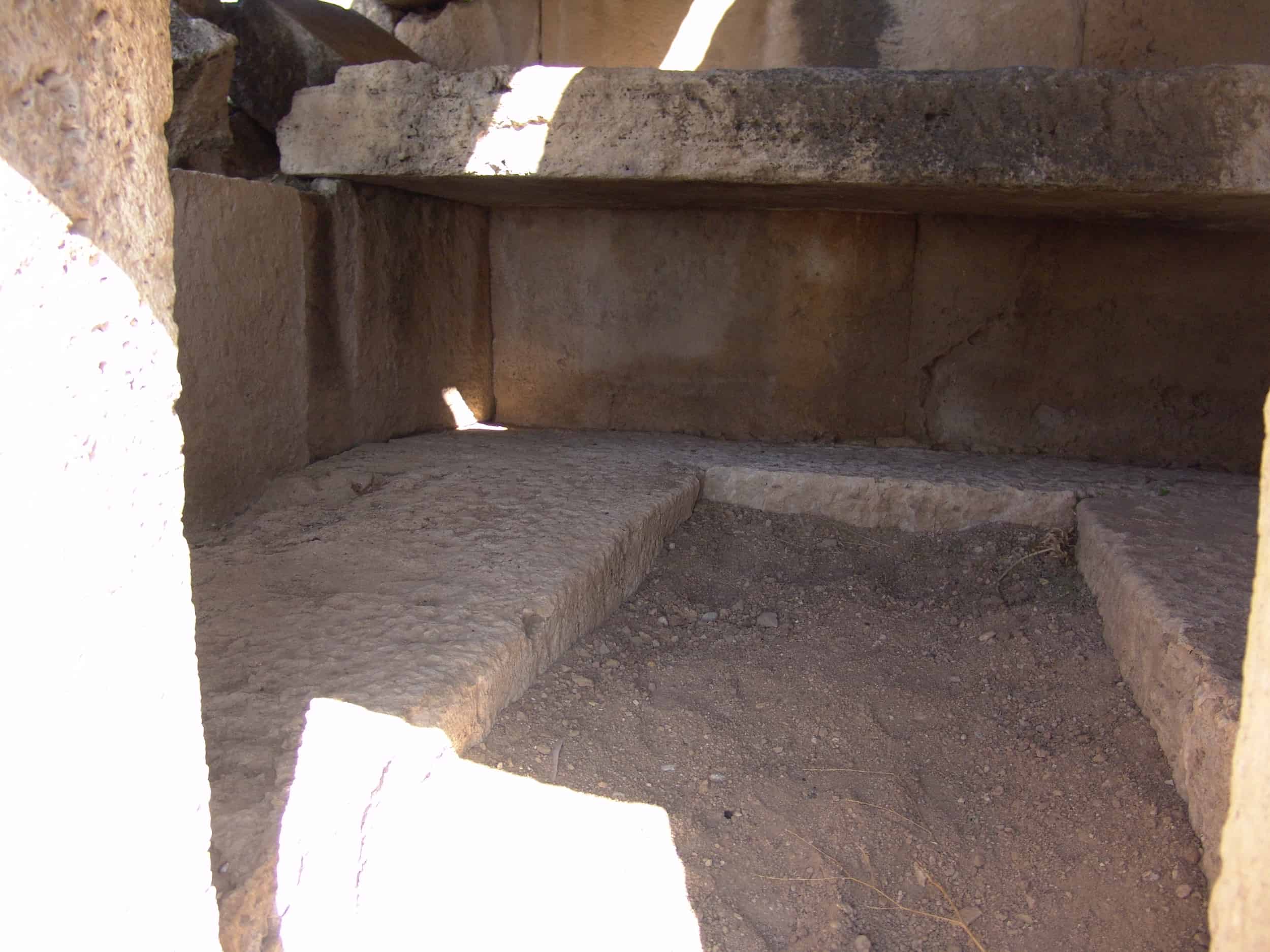 Interior of the tomb in the eastern necropolis