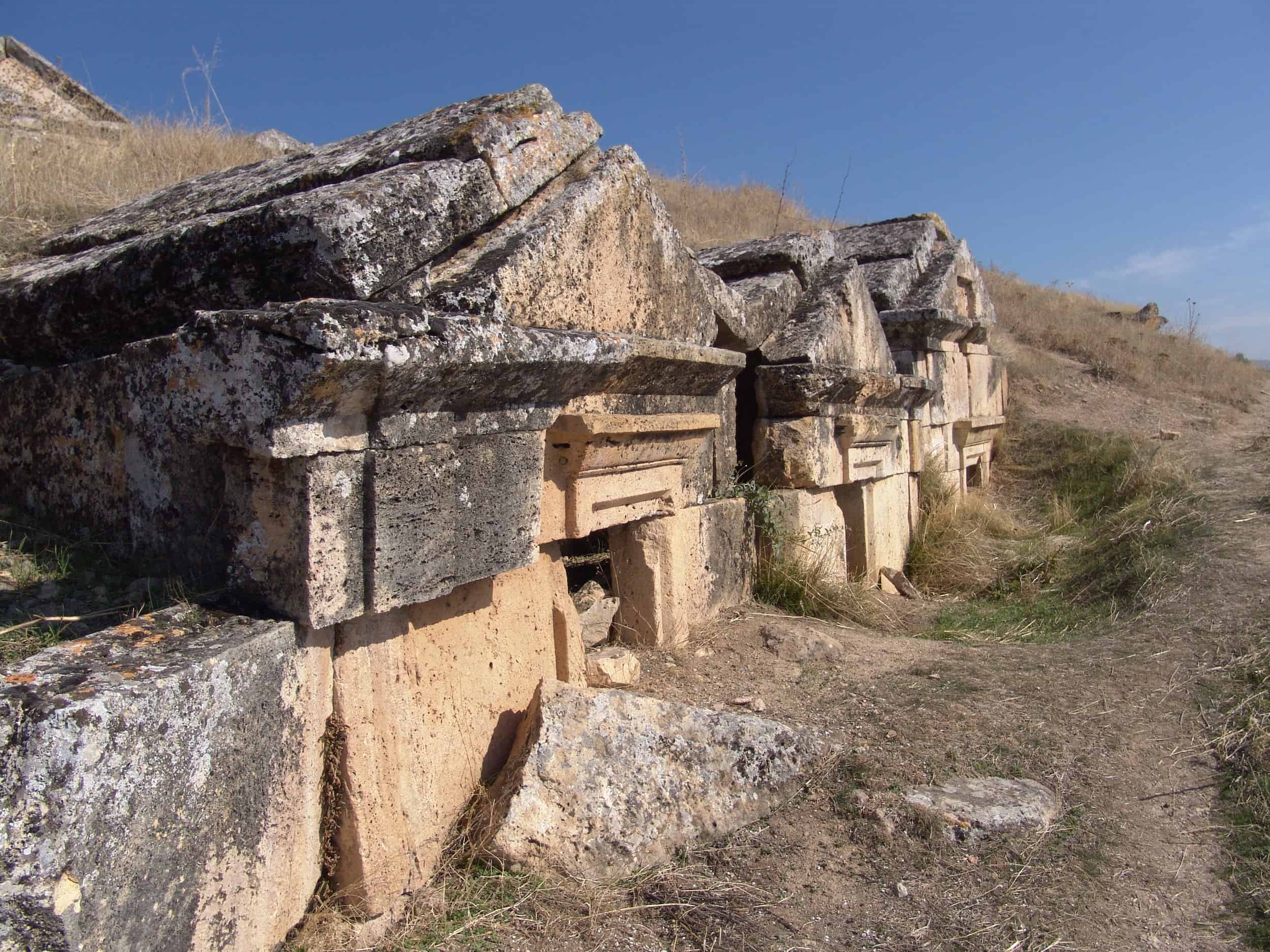 Row of tombs in the eastern necropolis of Hierapolis