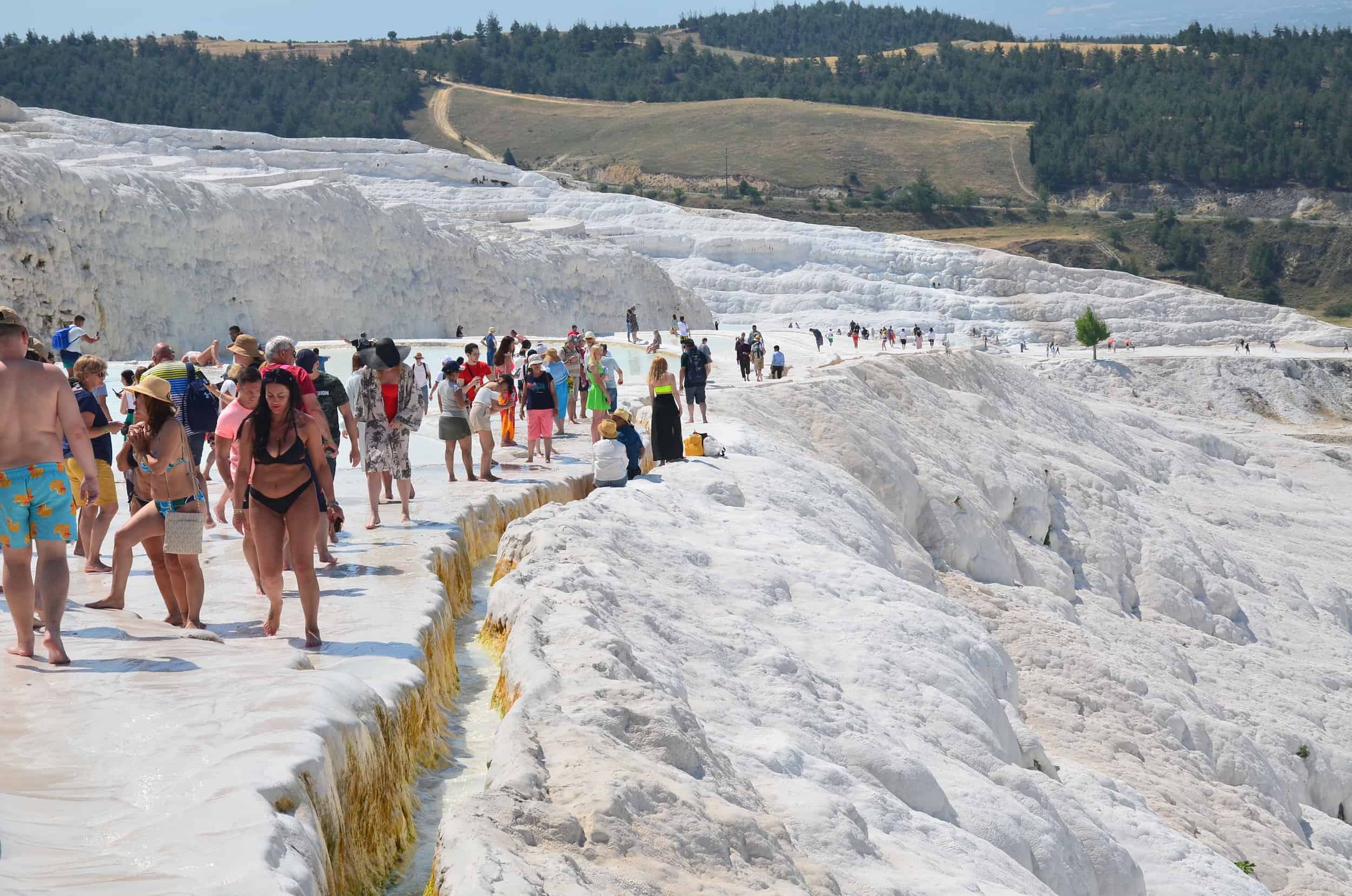 Crowds at the top at Pamukkale