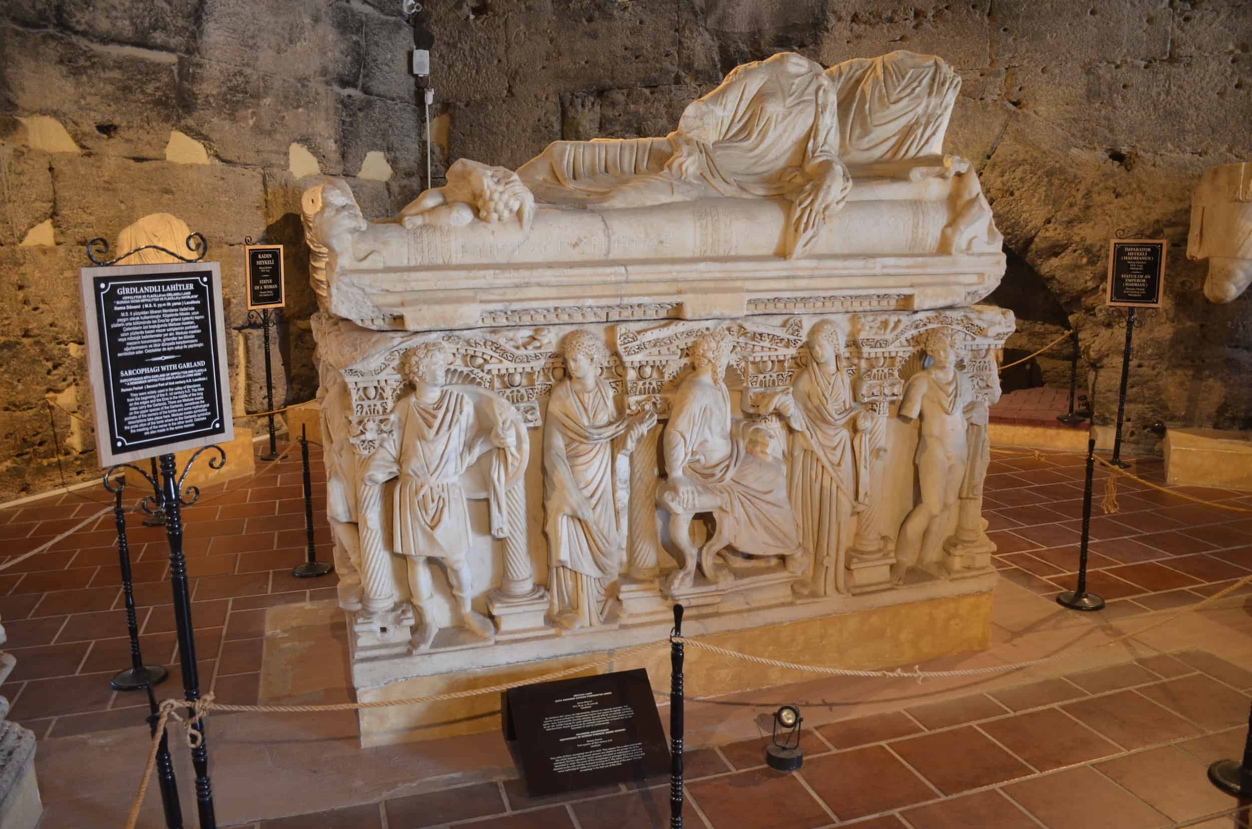 Columned sarcophagus of Euthios Pyrrhon (Asian Archon), Roman period, first quarter of the 3rd century, Laodicea in Sarcophagi and Statues at the Hierapolis Museum