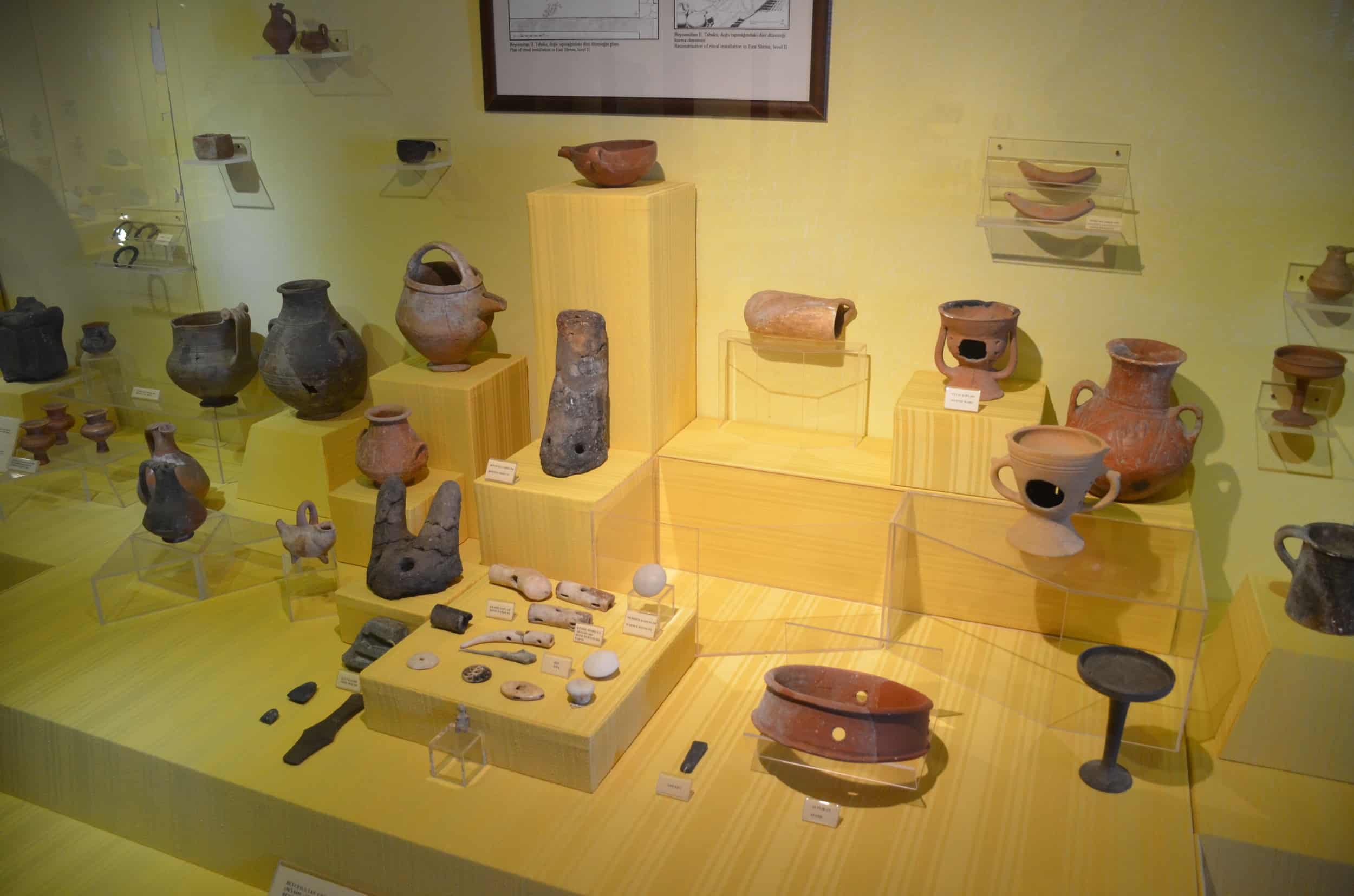 Items from Beycesultan Hüyük in the Small Artifacts Gallery at the Hierapolis Museum