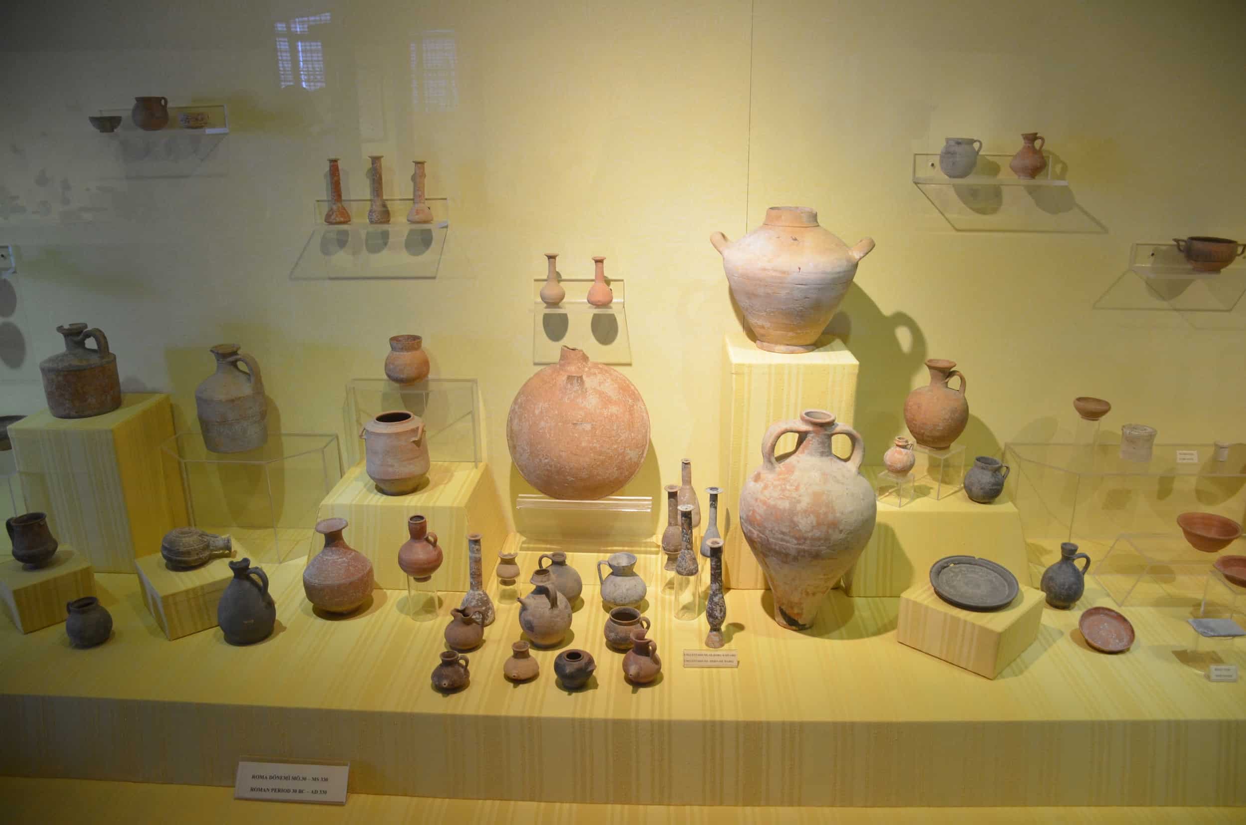 Roman period objects in the Small Artifacts Gallery at the Hierapolis Museum
