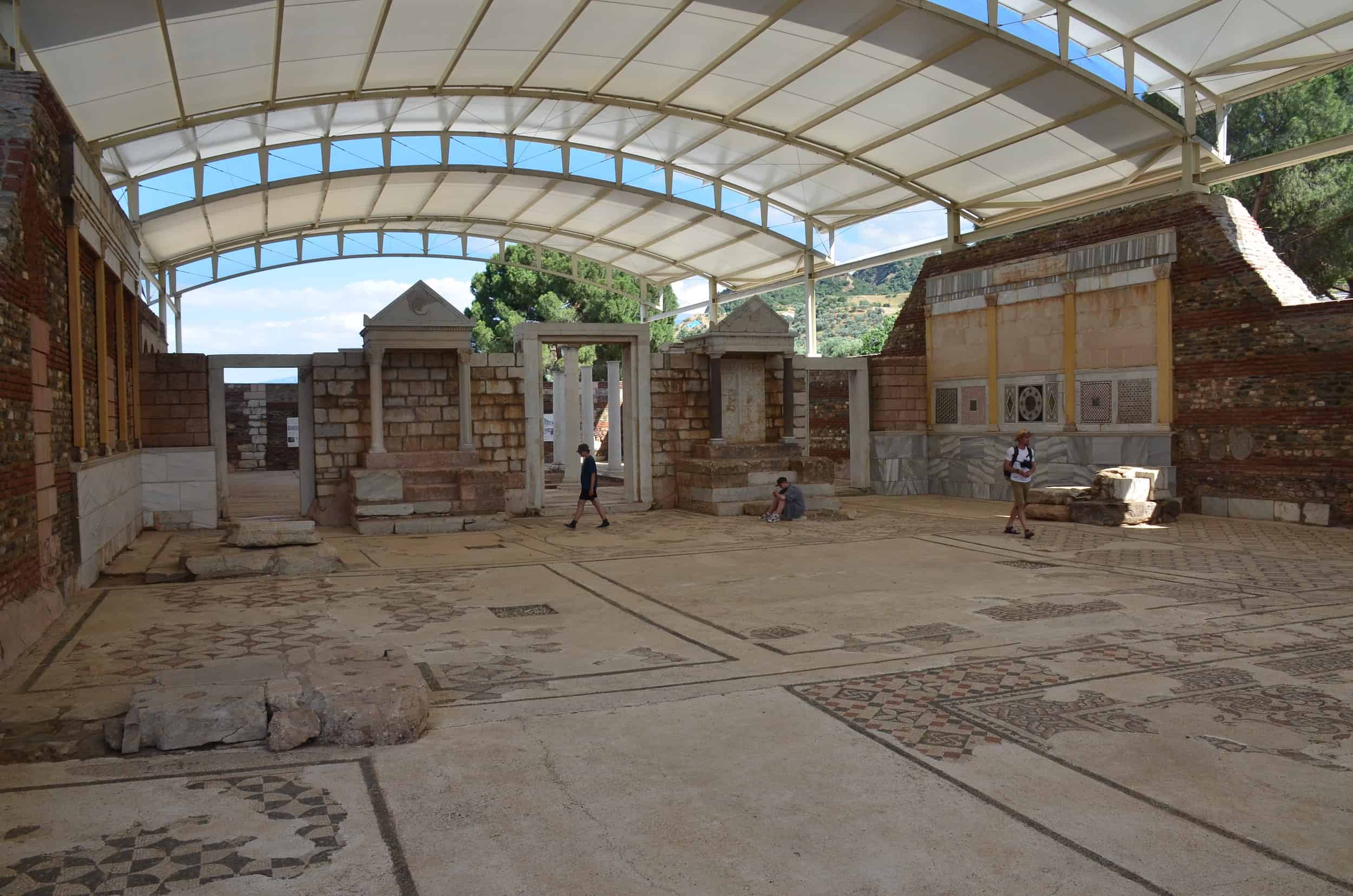 East side of the main hall of the Sardis Synagogue