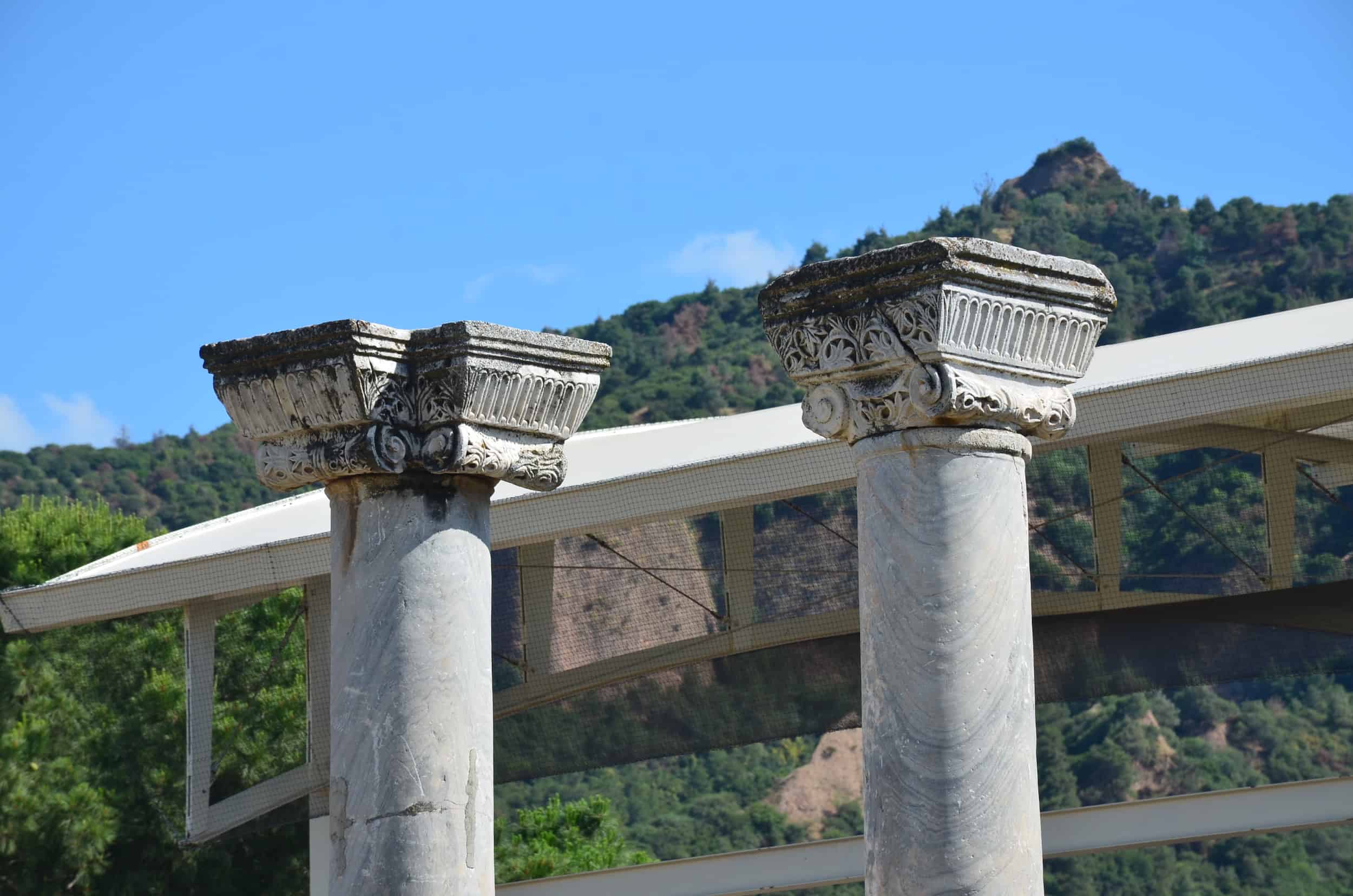 Columns from the south portico of the gymnasium and bath complex