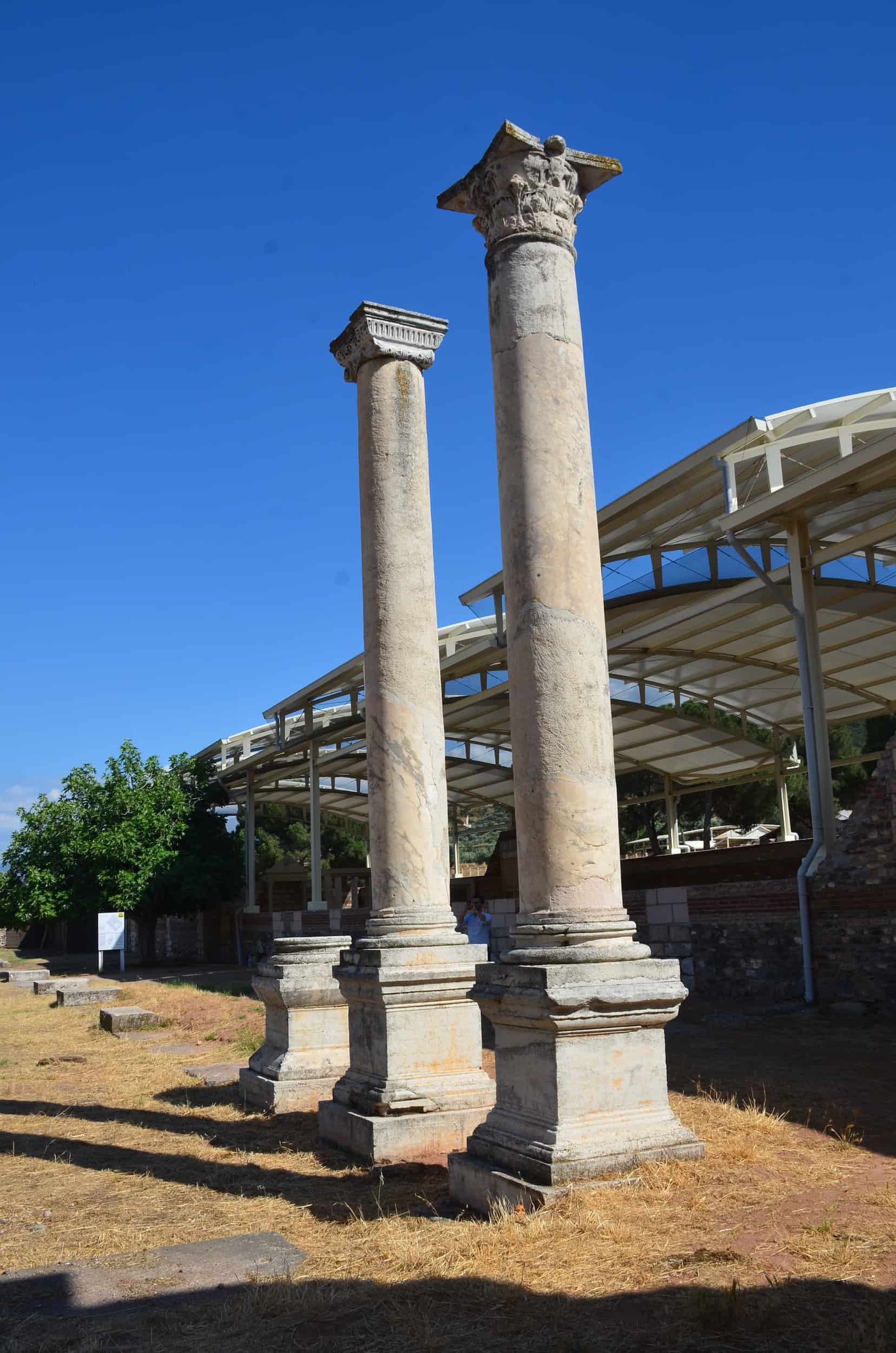 Columns from the south portico of the gymnasium and bath complex