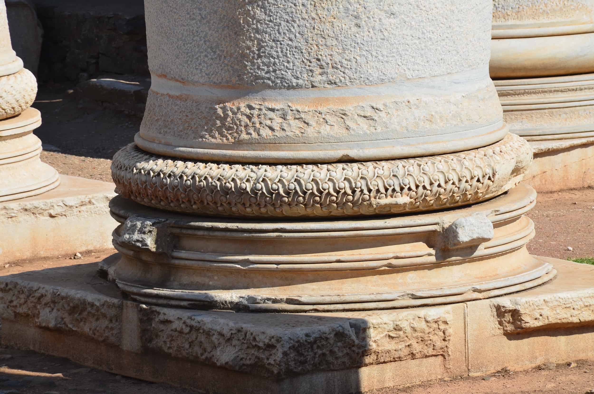 Disinfected column base of the Temple of Artemis in Sardis