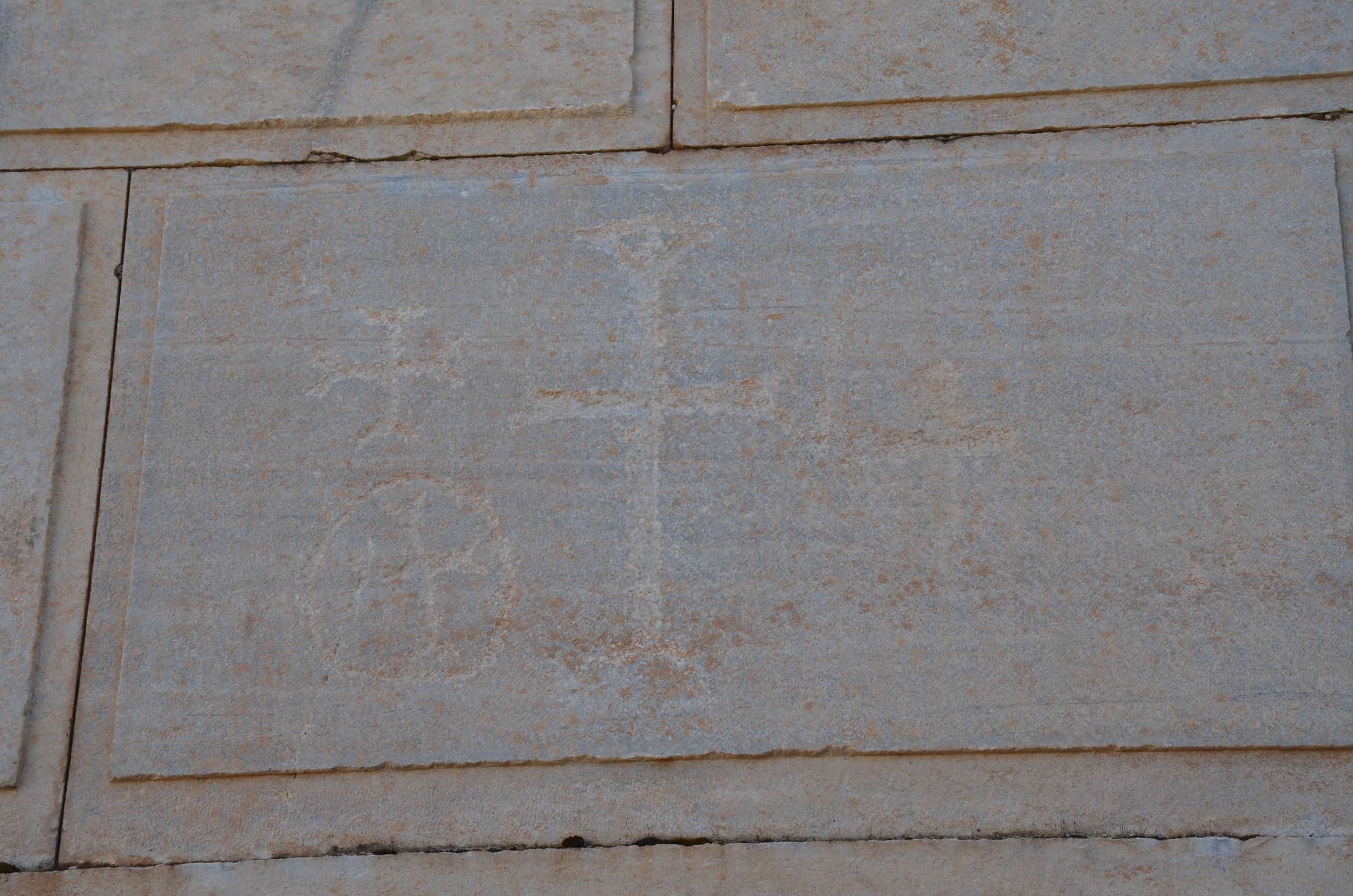 Crosses carved into the Temple of Artemis