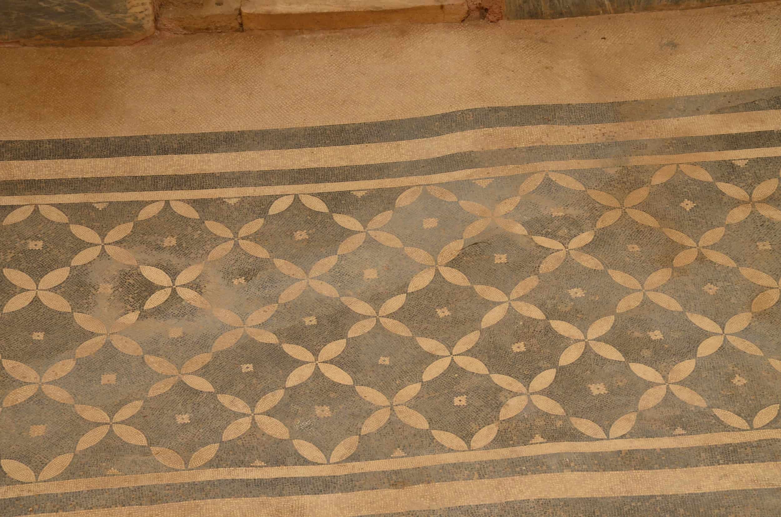 Mosaic floor on the north side of the central peristyle courtyard in Dwelling Unit 2 in the Terrace Houses at Ephesus