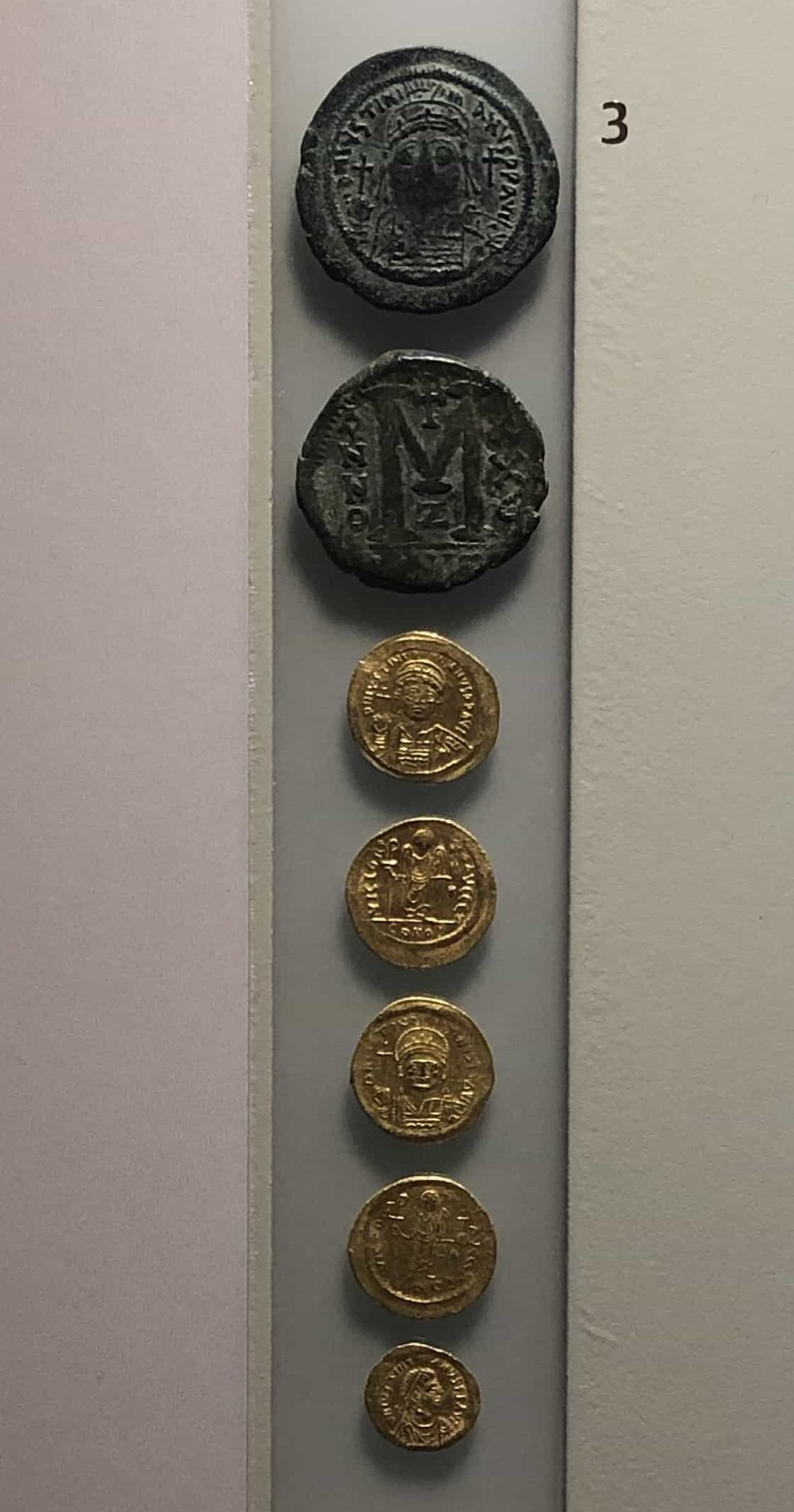 Byzantine coins from the reign of Justinian I