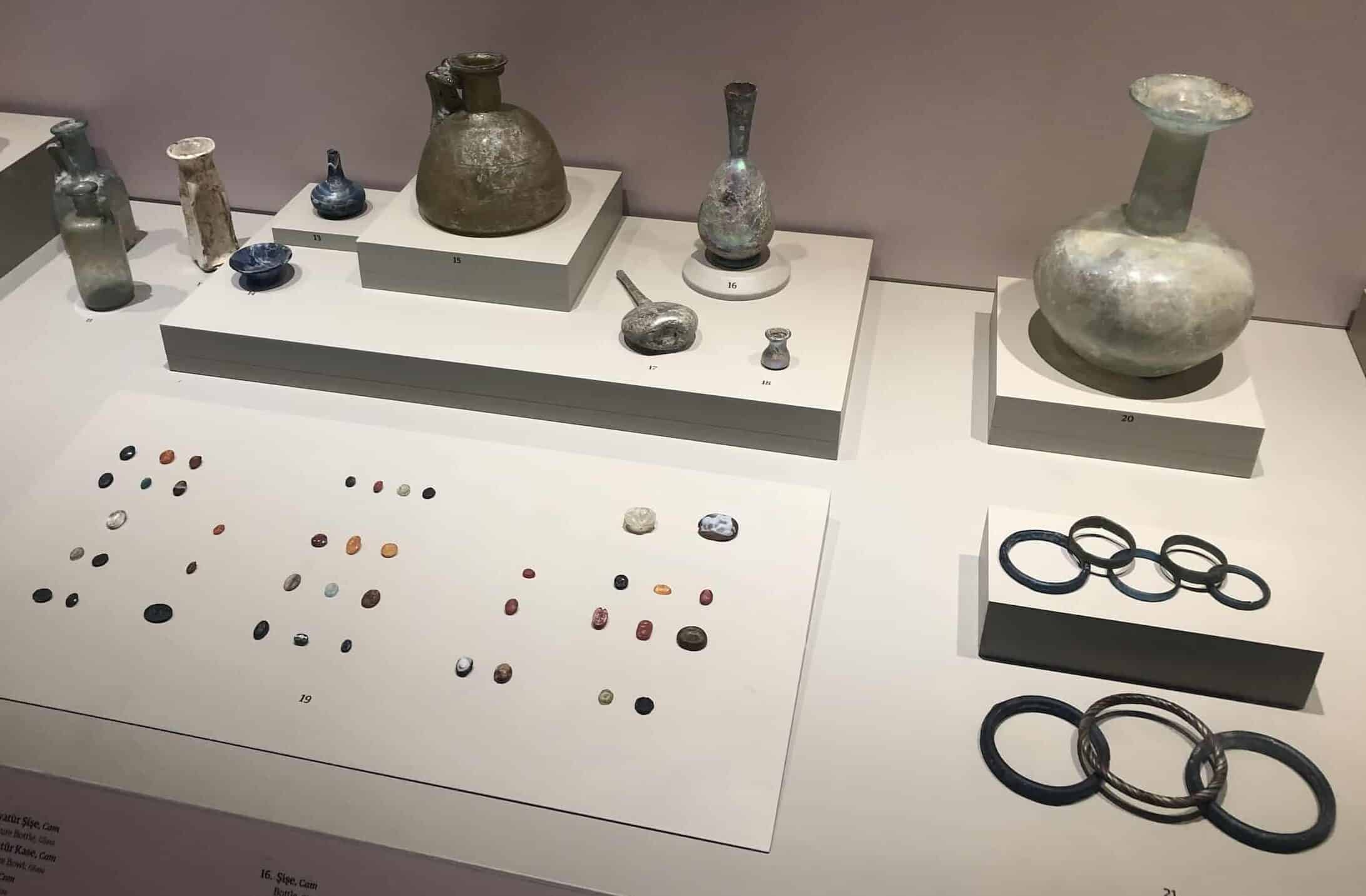 Glass bottles and stones (1st century BC to 4th century AD) in Ephesus Through the Ages