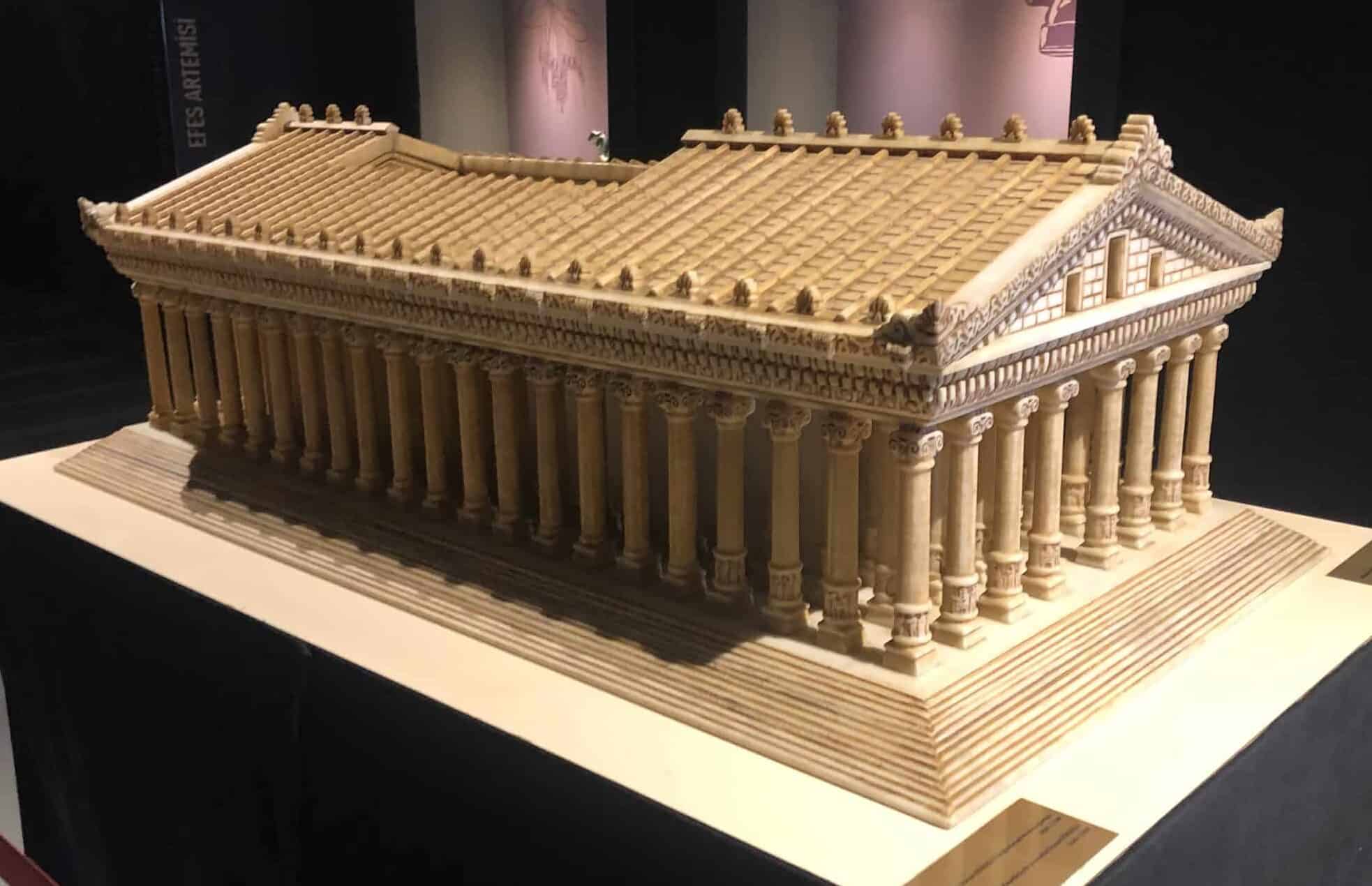 Scale model of the Temple of Artemis in the Finds from the Temple of Artemis at the Ephesus Museum in Selçuk, Turkey