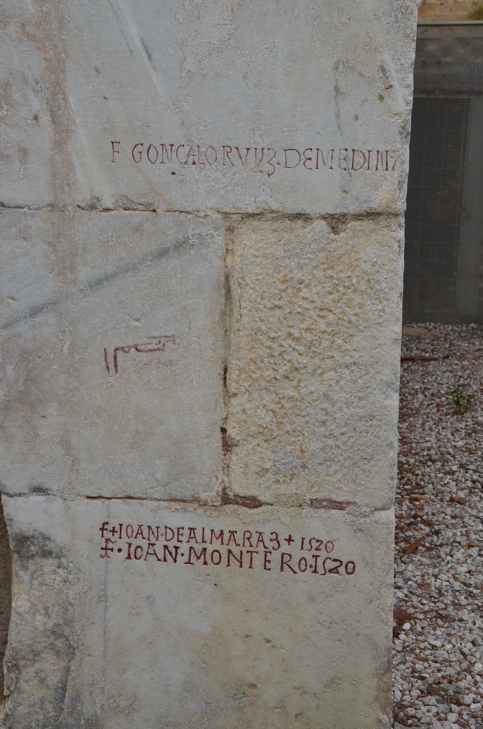 Inscriptions on the Chapel/Mosque at Bodrum Castle in Turkey