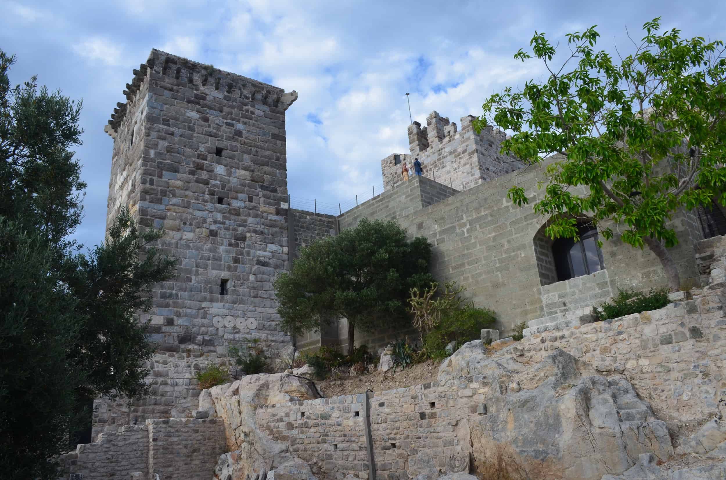 Italian Tower (left) and French Tower (rear center) at Bodrum Castle in Turkey