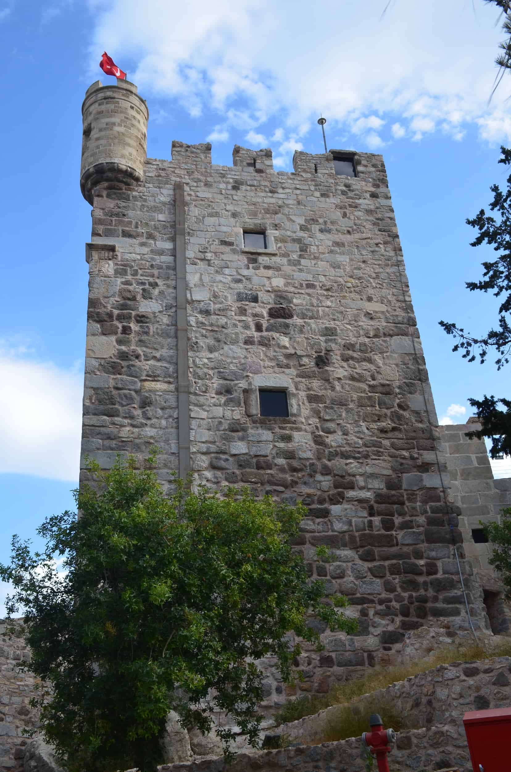 South façade of the French Tower at Bodrum Castle in Turkey