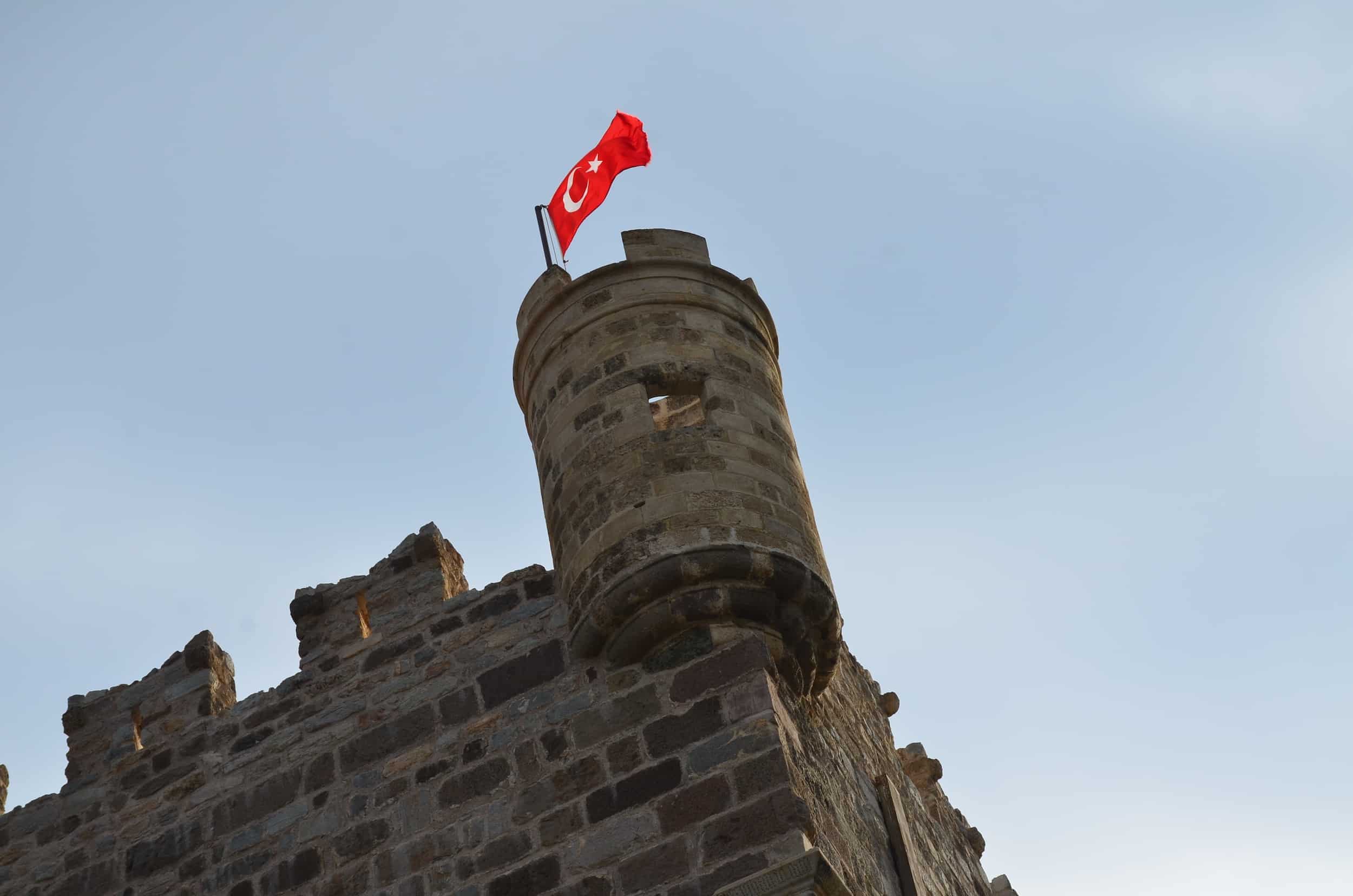 Turret on the French Tower at Bodrum Castle in Turkey