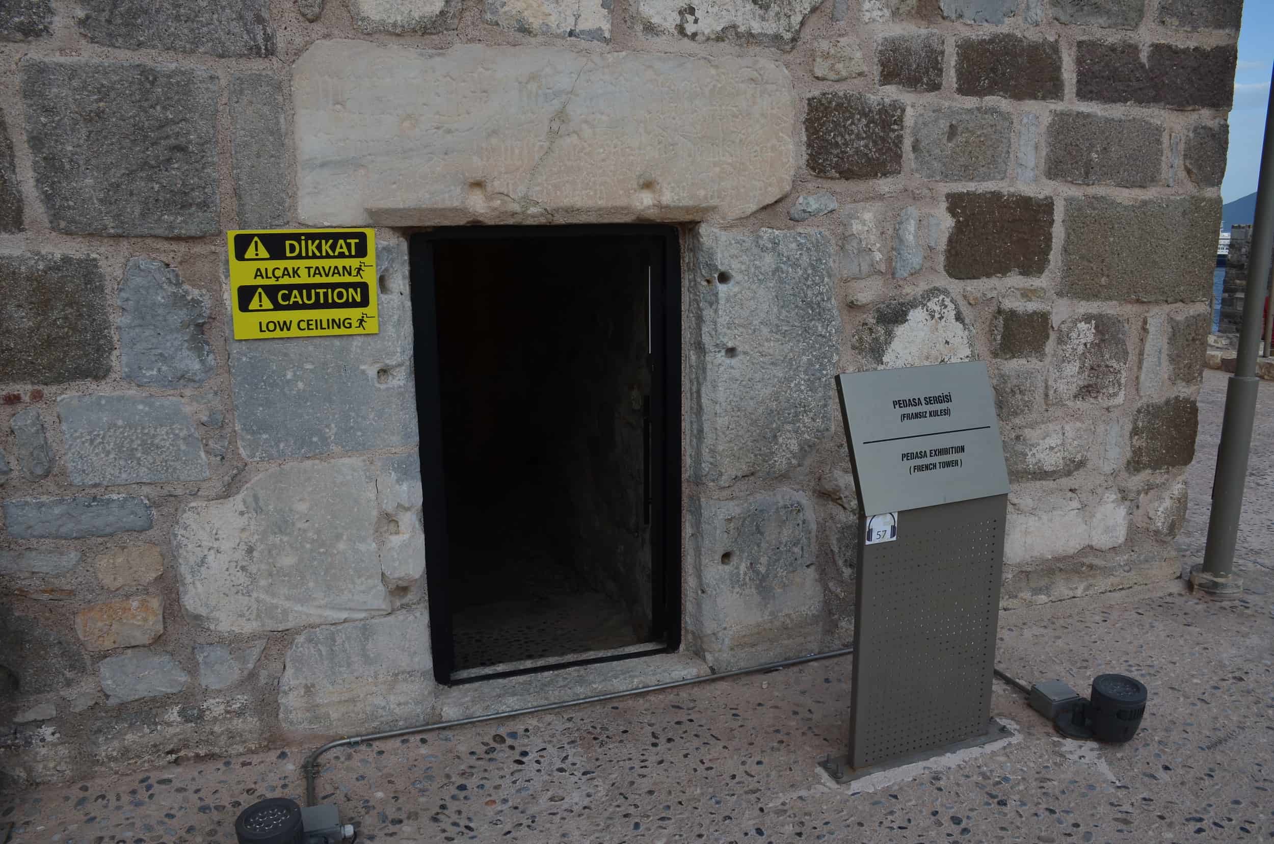 Entrance to the upper level of the French Tower at Bodrum Castle in Turkey