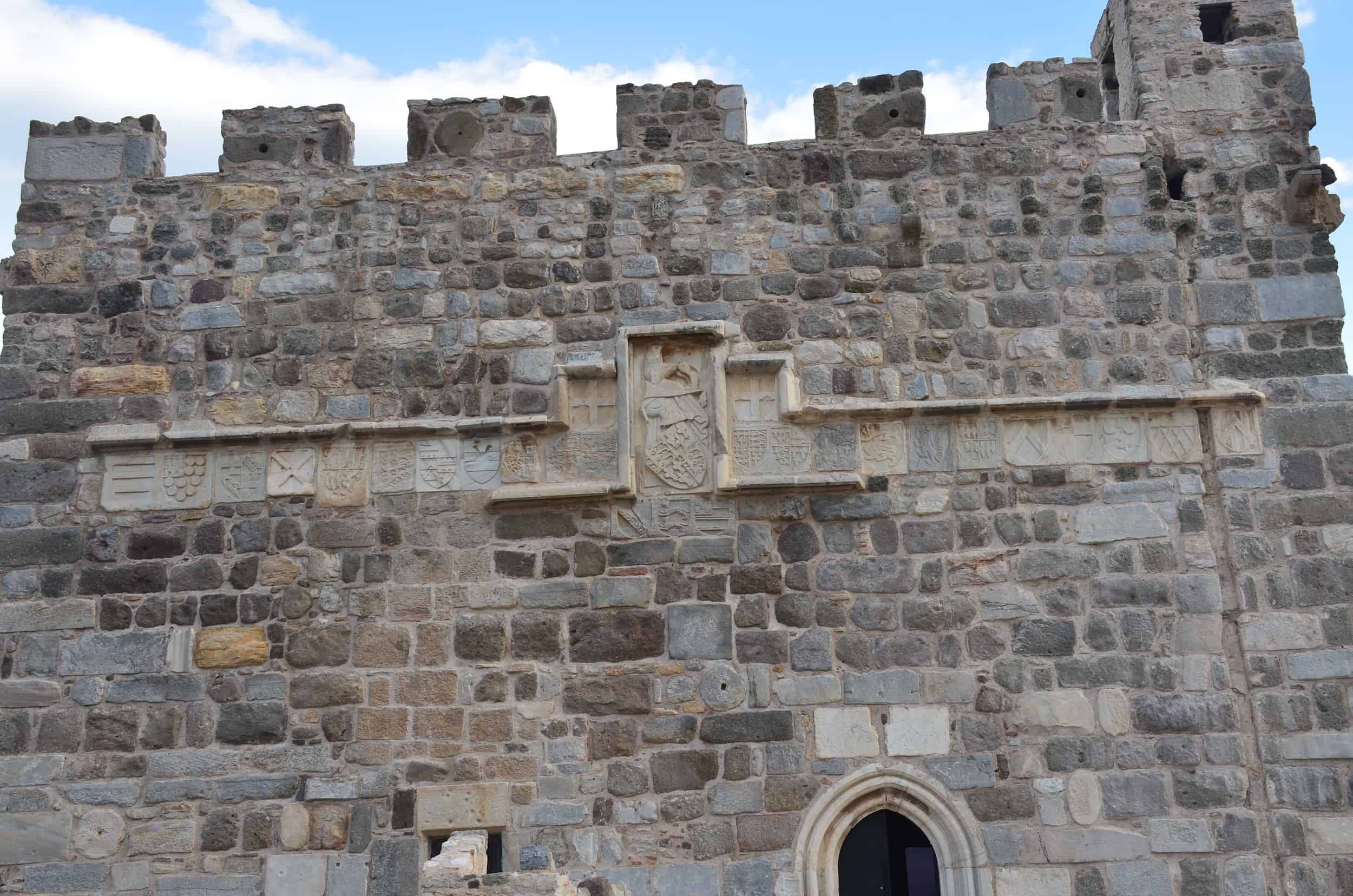 Coats of arms on the north façade of the English Tower