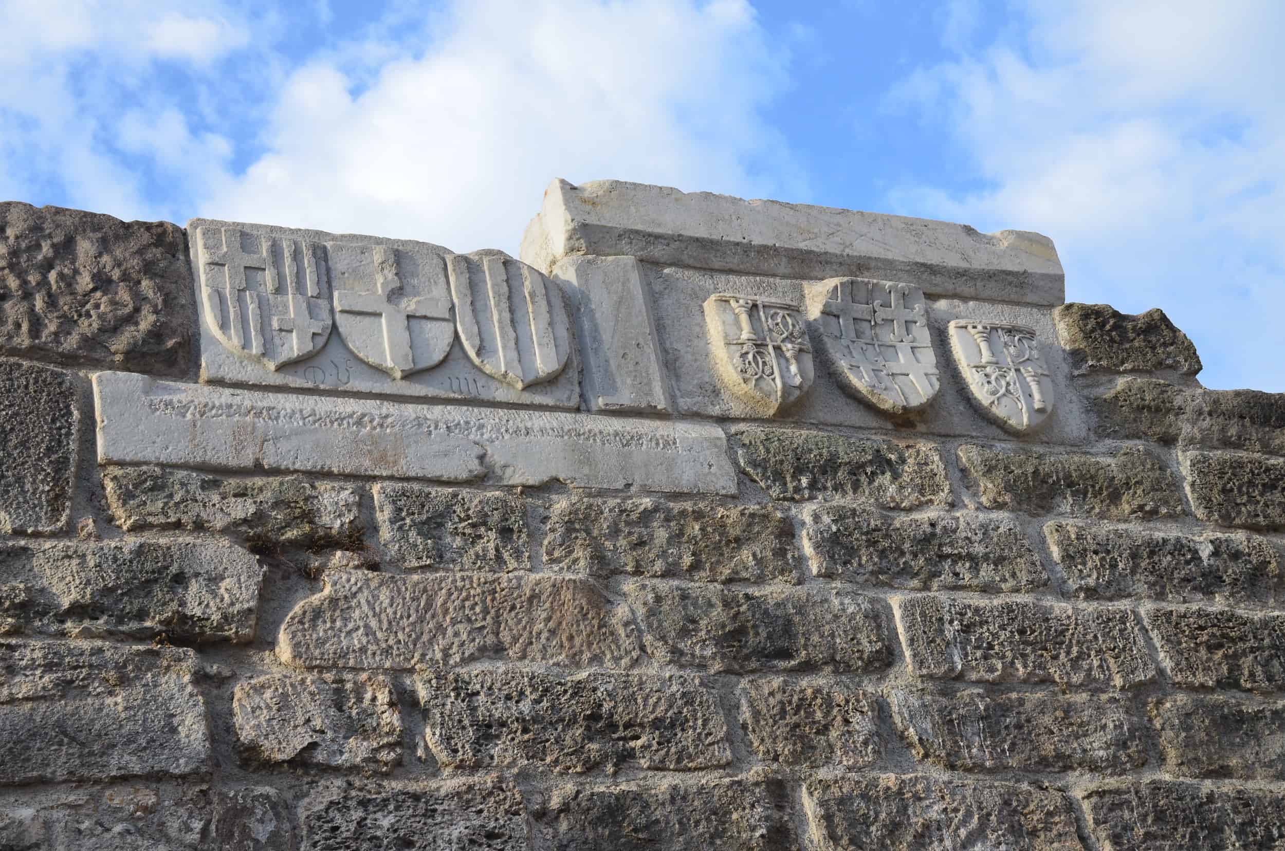 Coats of arms at Bodrum Castle in Turkey