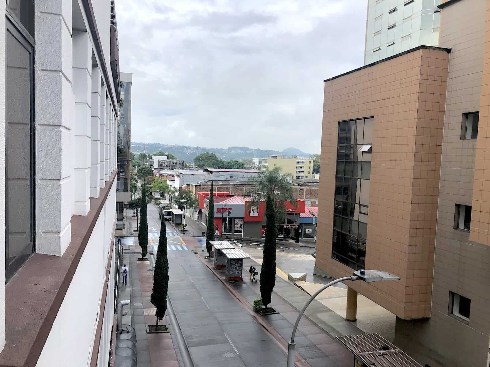 View from our balcony at Gran Hotel Pereira in Pereira, Risaralda, Colombia