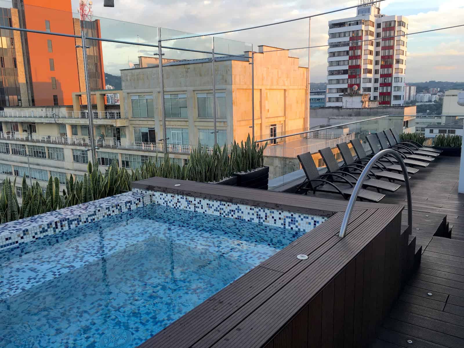 Rooftop pool at Hotel Soratama in Pereira, Risaralda, Colombia