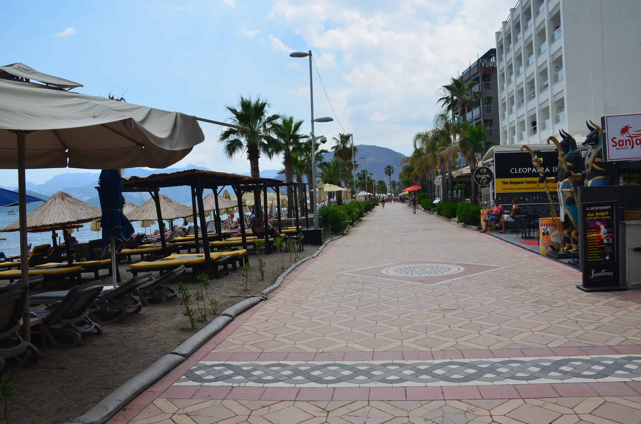 Seaside promenade in Marmaris, Turkey