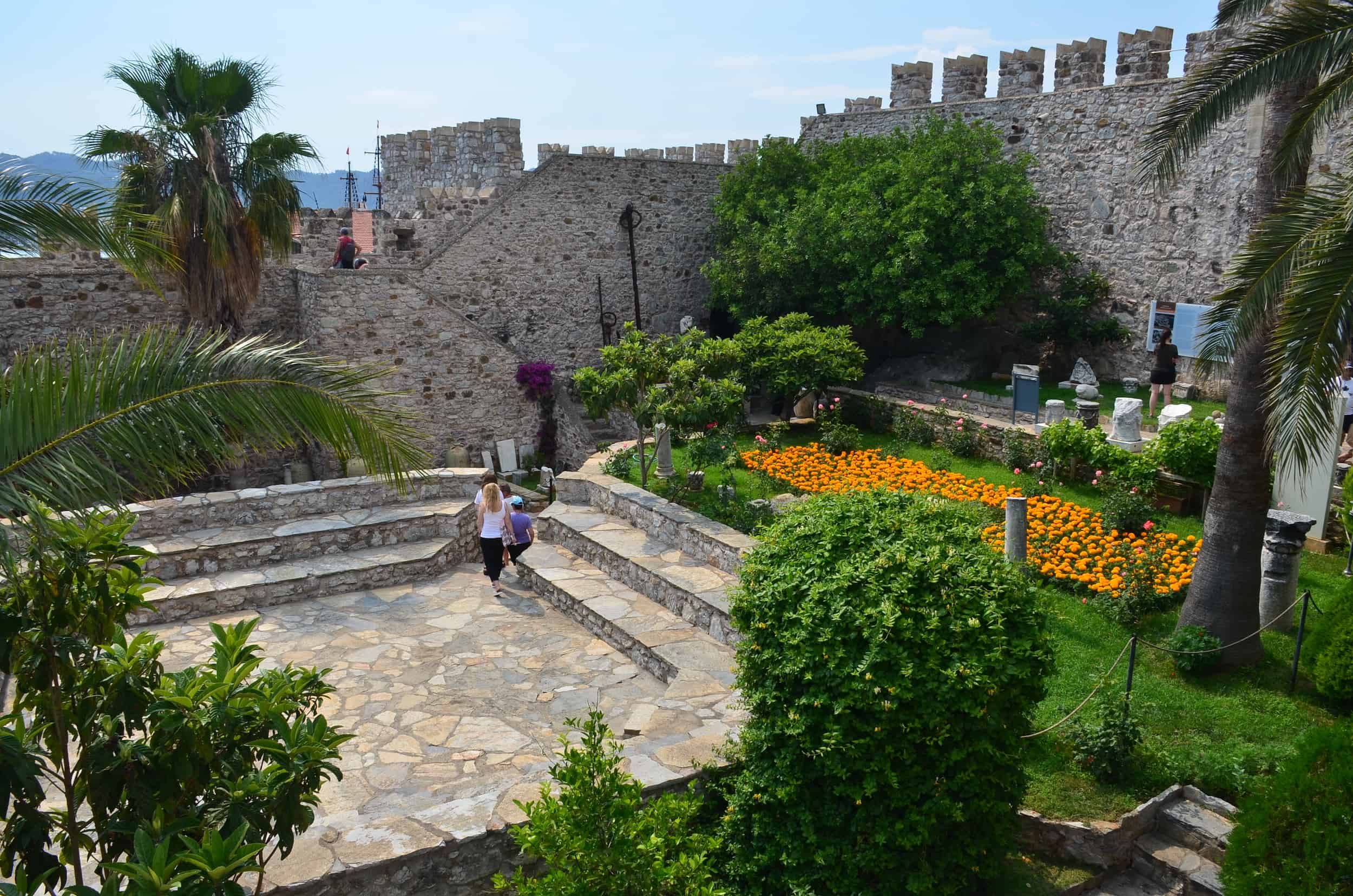 Courtyard of Marmaris Castle in Marmaris, Turkey